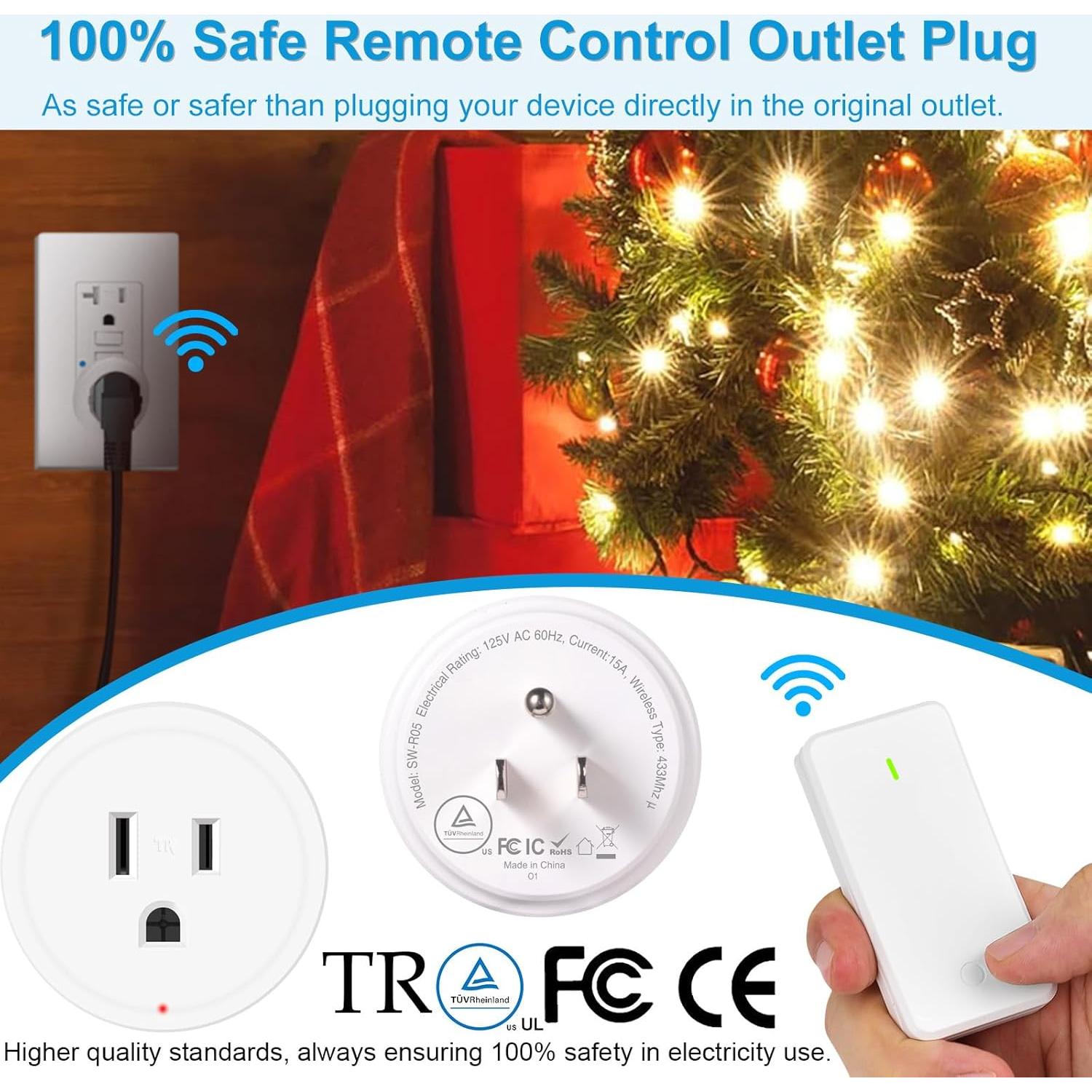 Enchufe de Control Remoto GreenCyle 15A 1500W Inalámbrico