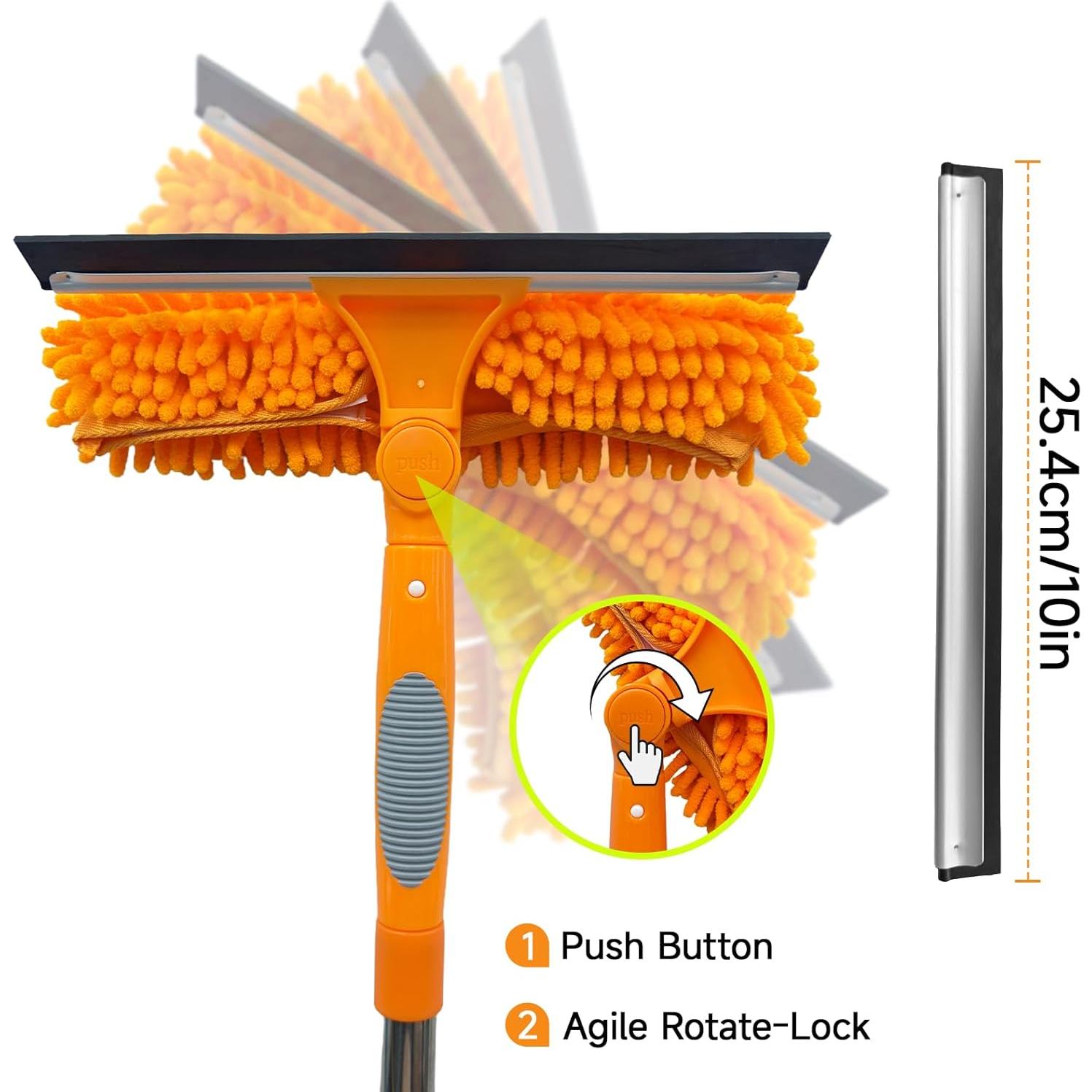 Limpiador de Ventanas 2 en 1 LILISPAI con Poste Extensible 170 cm