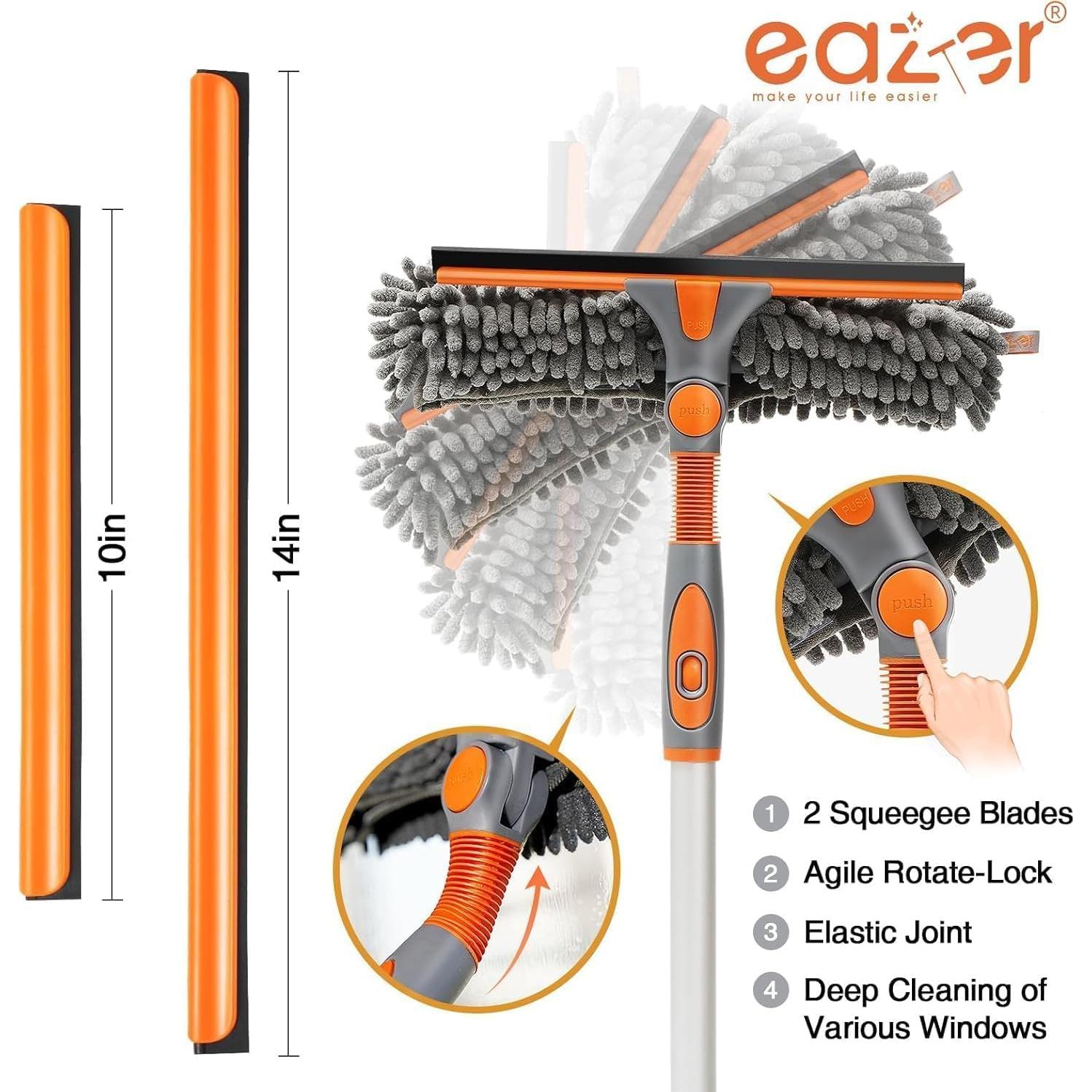 Limpiadora de Ventanas 2 en 1 Eazer EAW01 Telescópica 162.5 cm