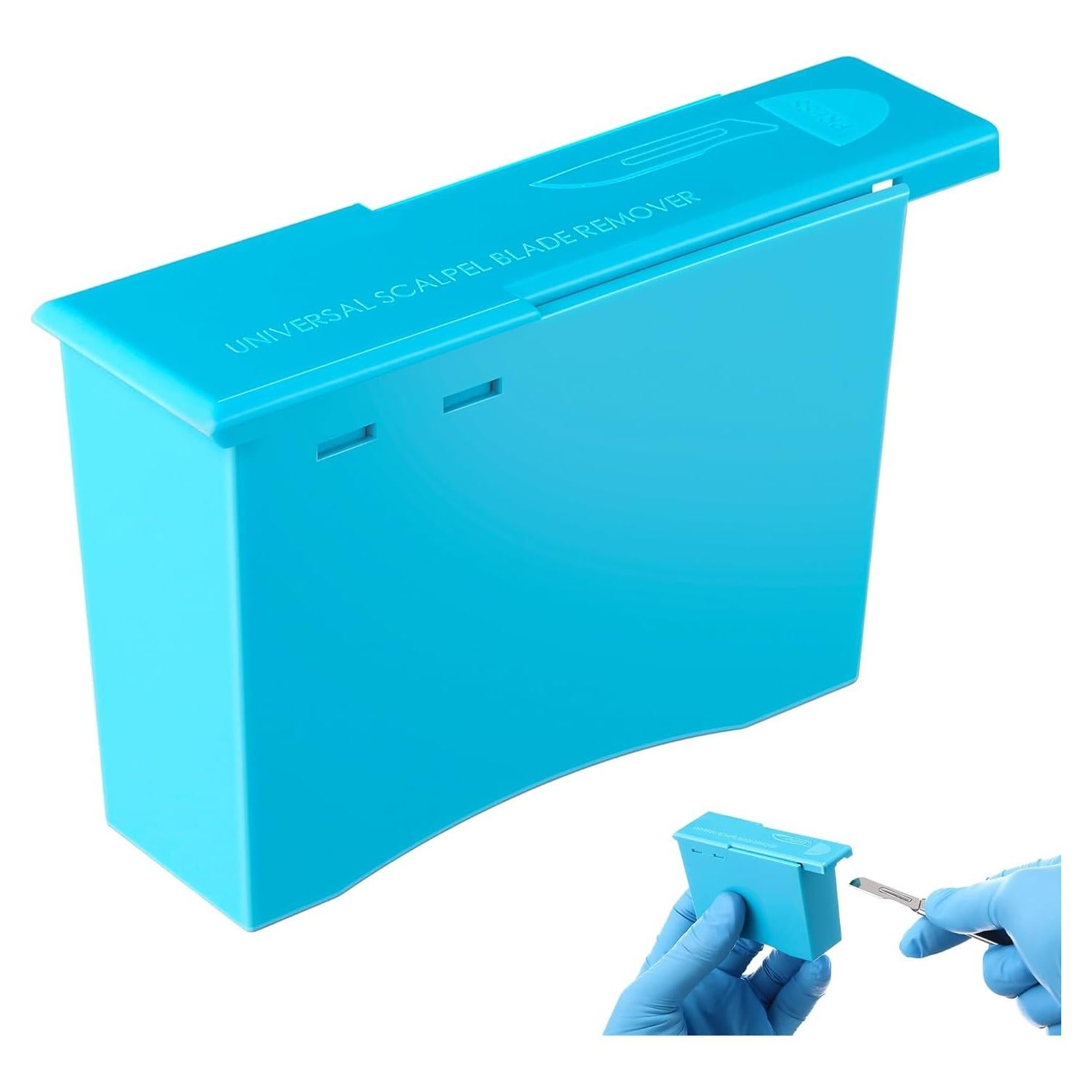 Caja Eliminadora de Cuchillas Geiserailie Azul Compacta