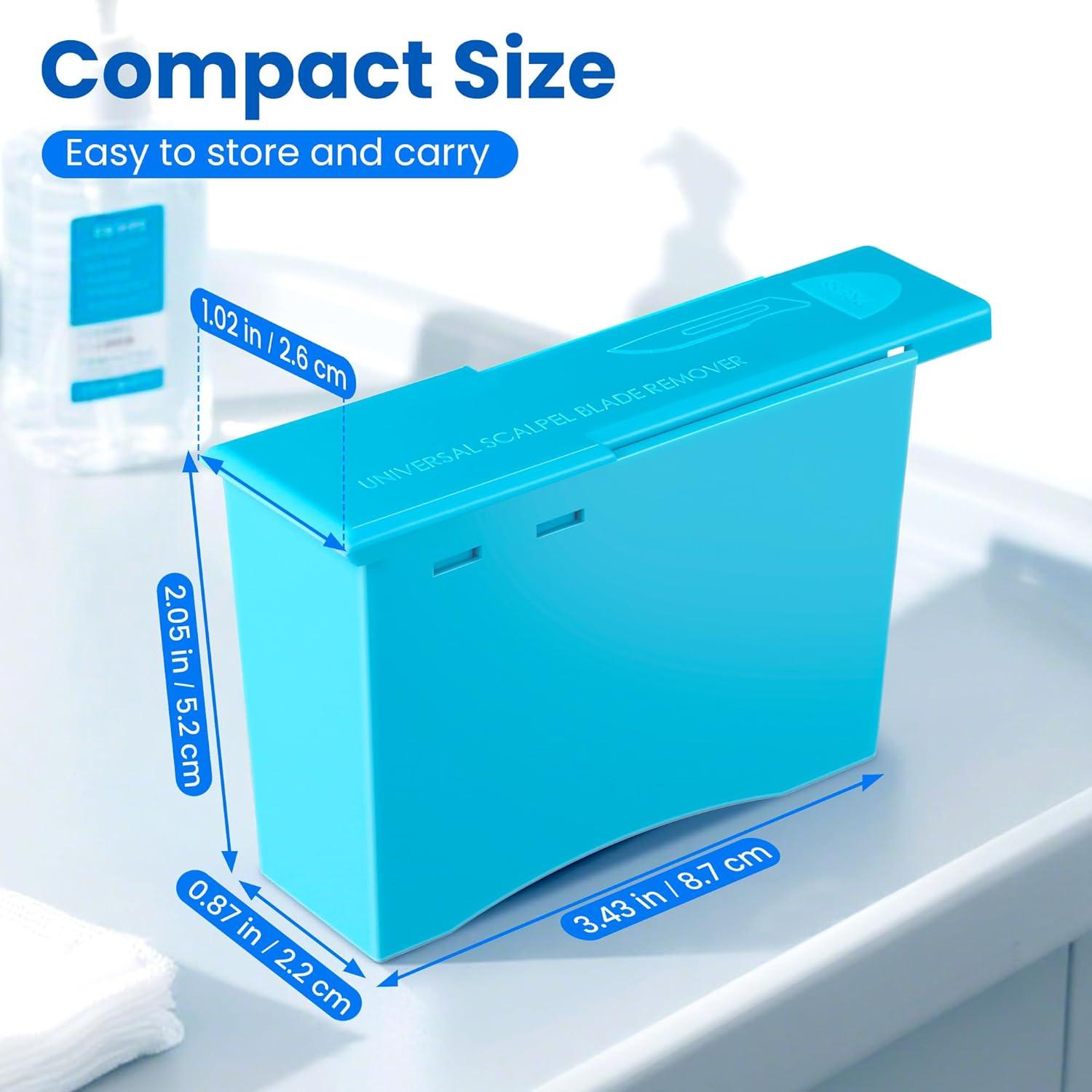 Caja Eliminadora de Cuchillas Geiserailie Azul Compacta