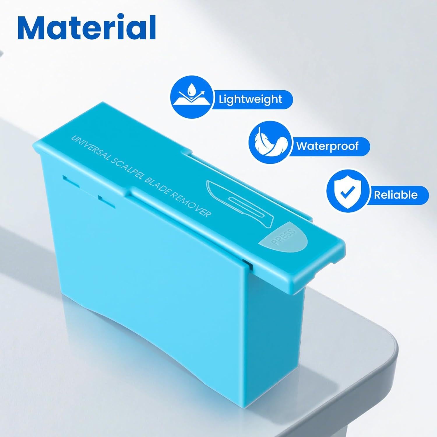 Caja Eliminadora de Cuchillas Geiserailie Azul Compacta