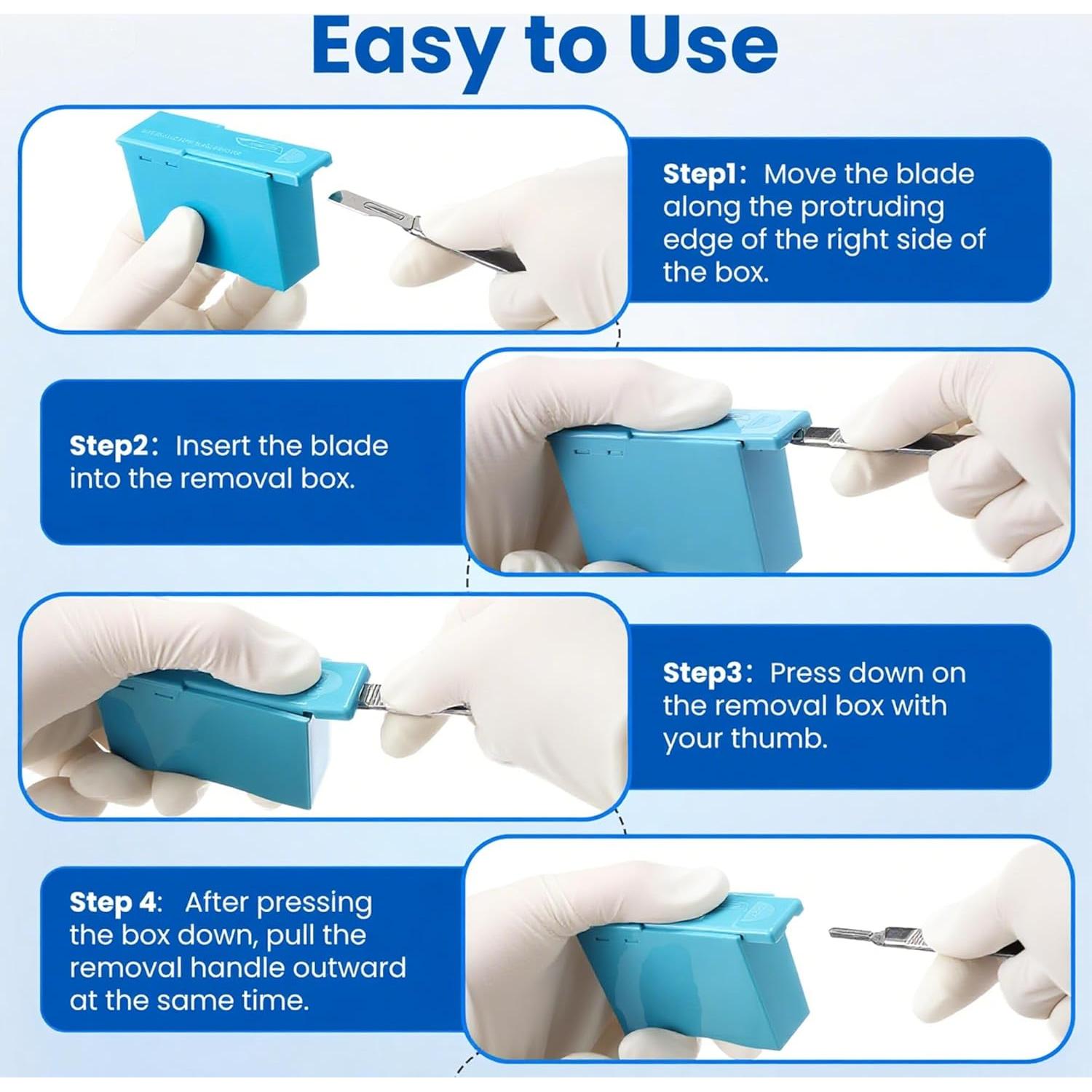 Caja Eliminadora de Cuchillas Geiserailie Azul Compacta