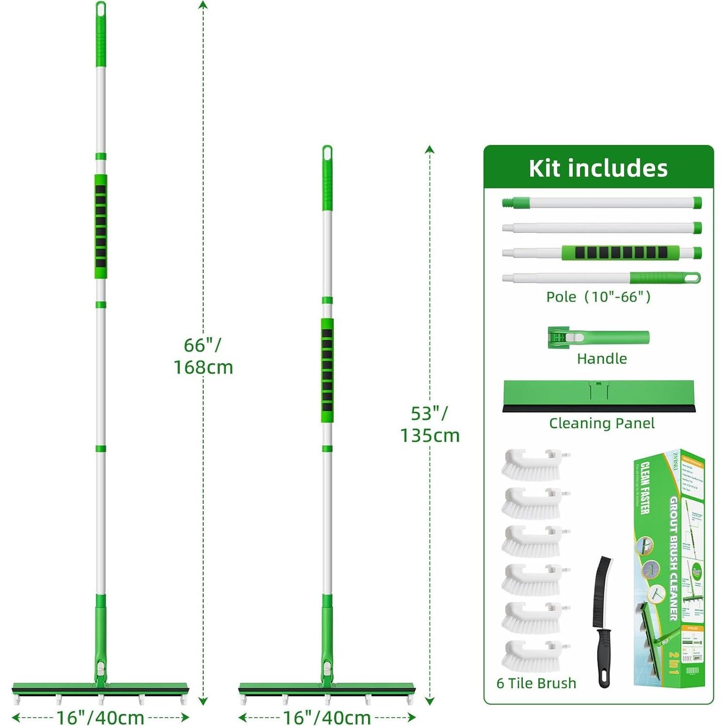 Cepillo Limpiador de Juntas Zavrski 66'' (167.64 cm) Cerdas Rígidas