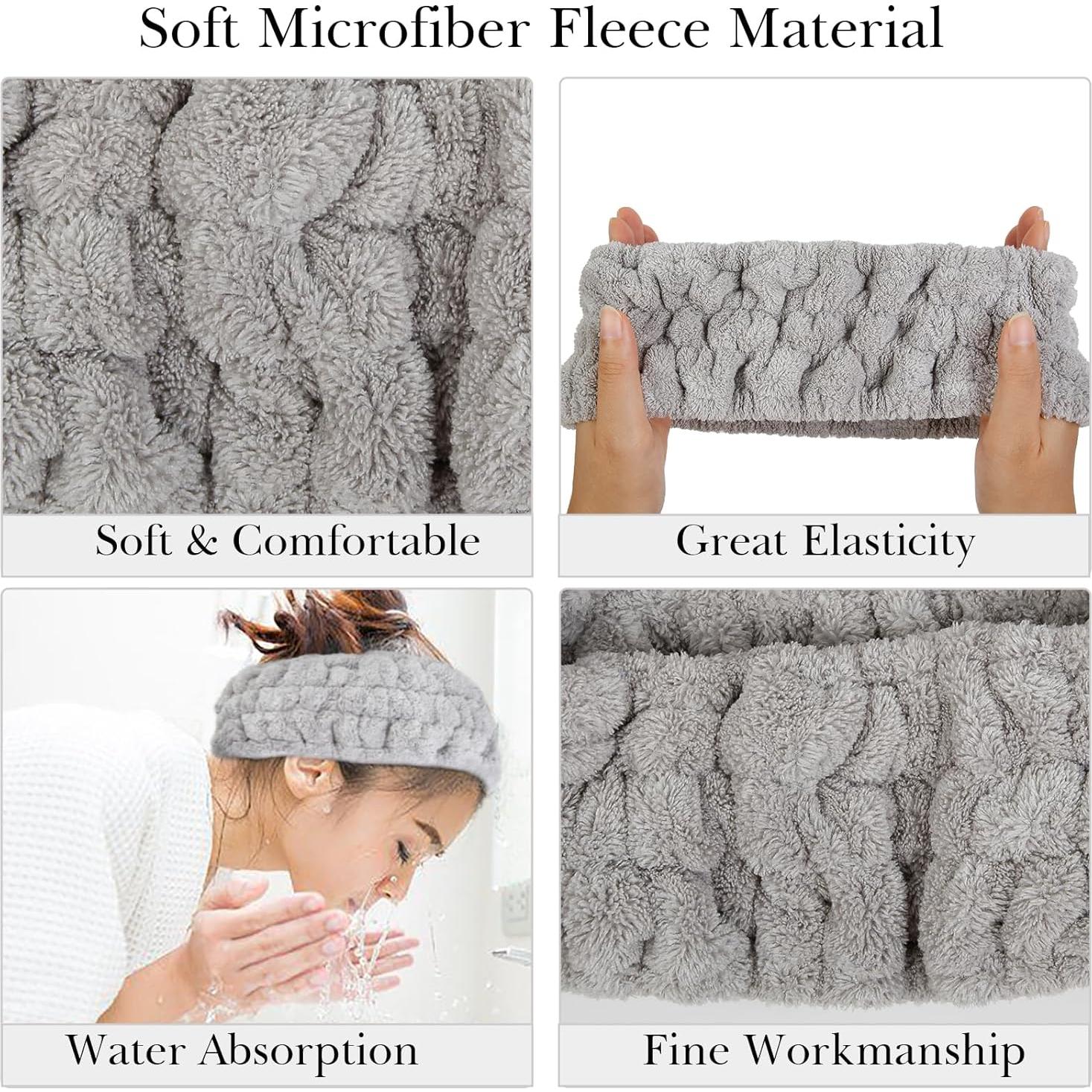 Diademas Faciales Huachi 3PCS Microfibra para Cuidado de Piel