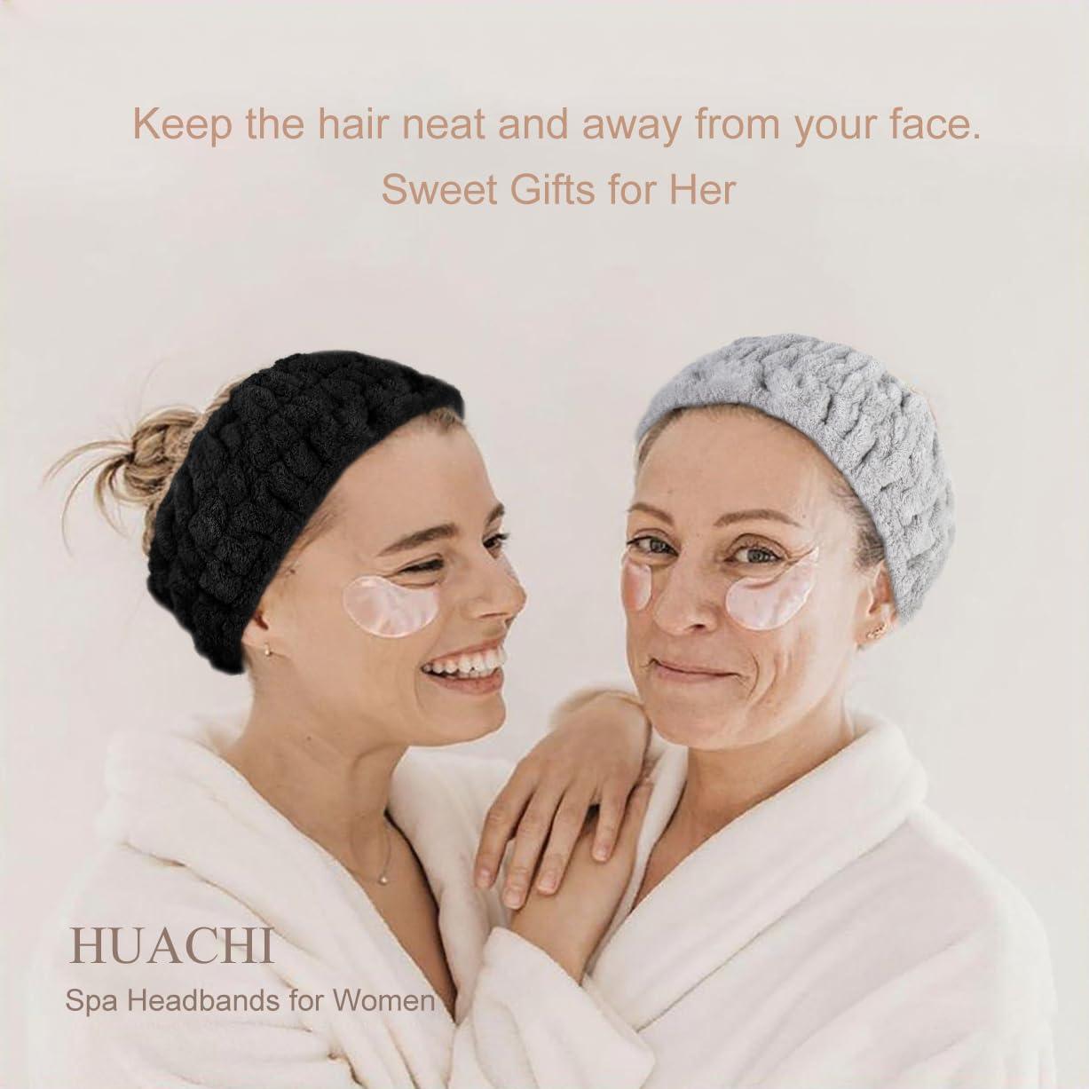 Diademas Faciales Huachi 3PCS Microfibra para Cuidado de Piel