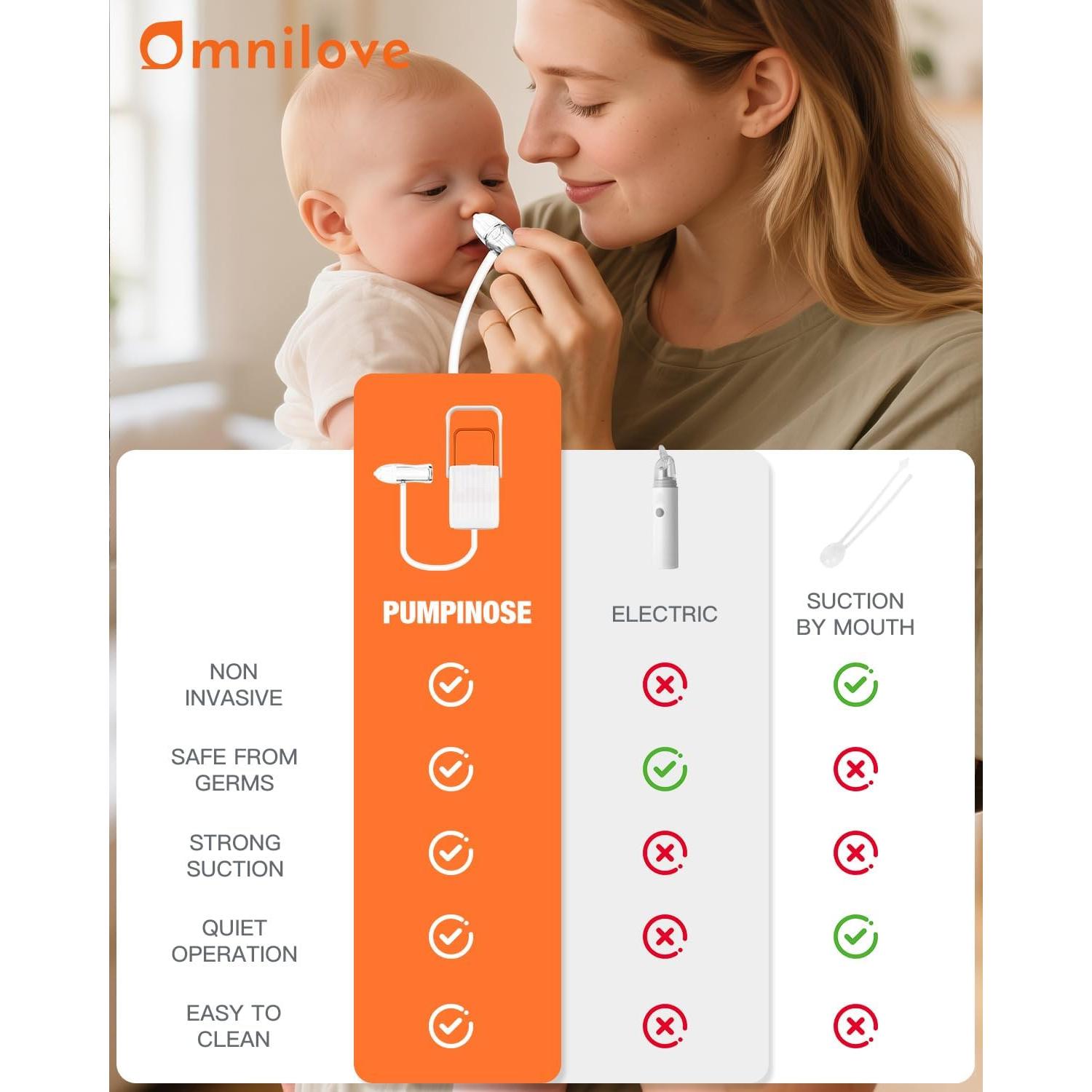 Aspirador Nasal Manual OMNILOVE para Bebé - Suave y Efectivo
