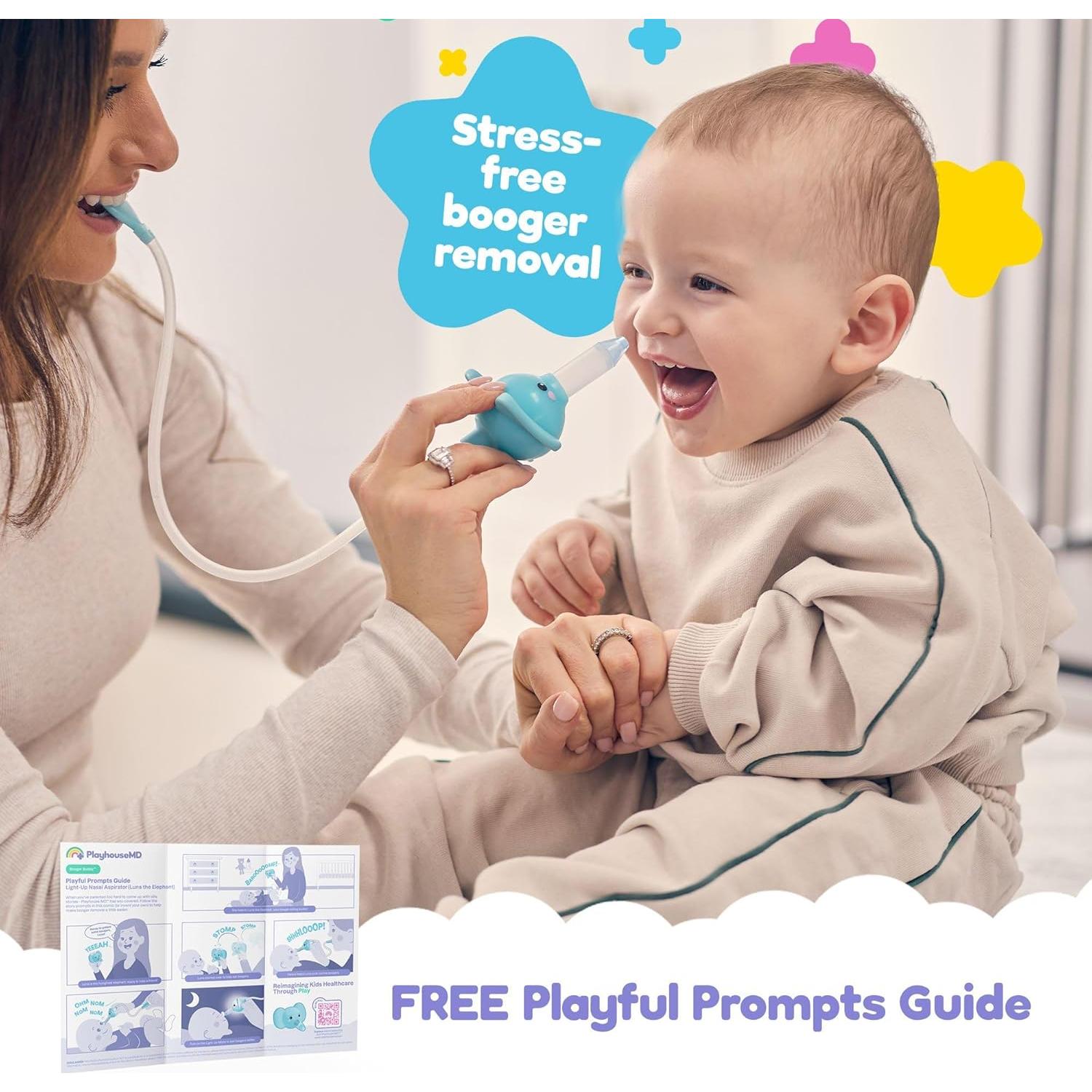 Aspirador Nasal Elefante Booger Buddy - Alivio Congestión Bebés