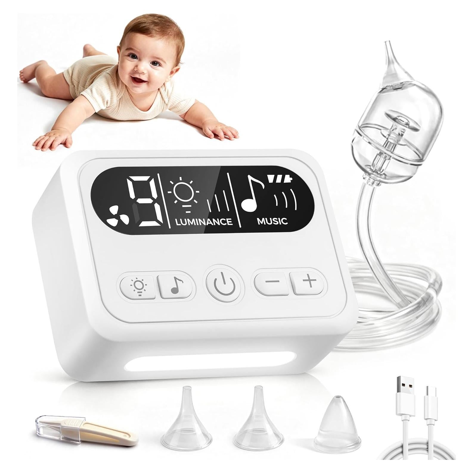Aspirador Nasal Eléctrico para Bebé Werusto con Luz y Música