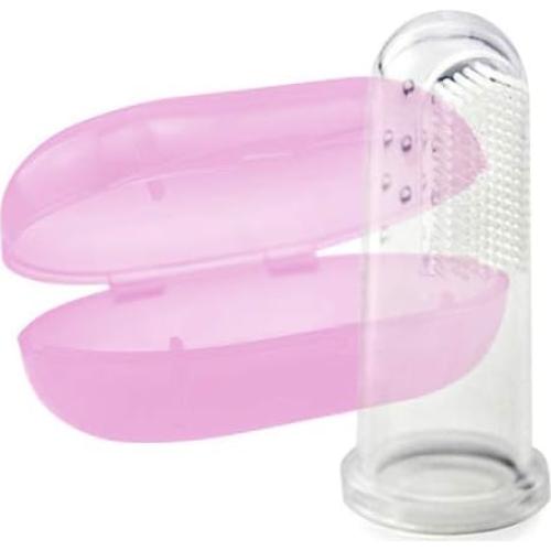 Cepillo de Dedo de Silicona Bebé BEEBABY Rosa con Estuche