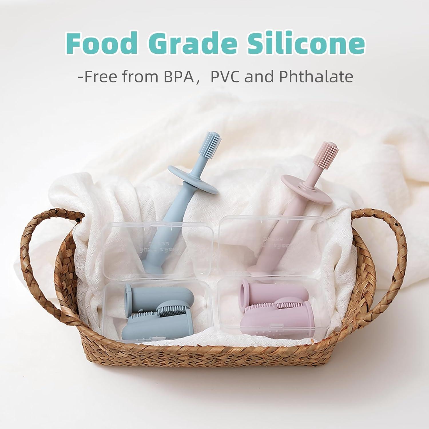 Conjunto de Cepillos de Dientes de Silicona BumbleBee 360° - Azul