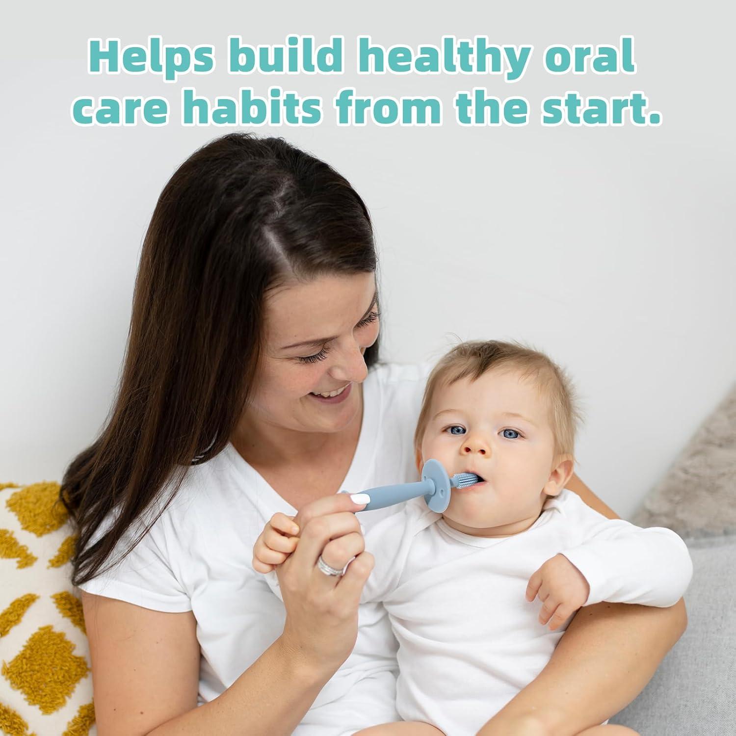 Conjunto de Cepillos de Dientes de Silicona BumbleBee 360° - Azul