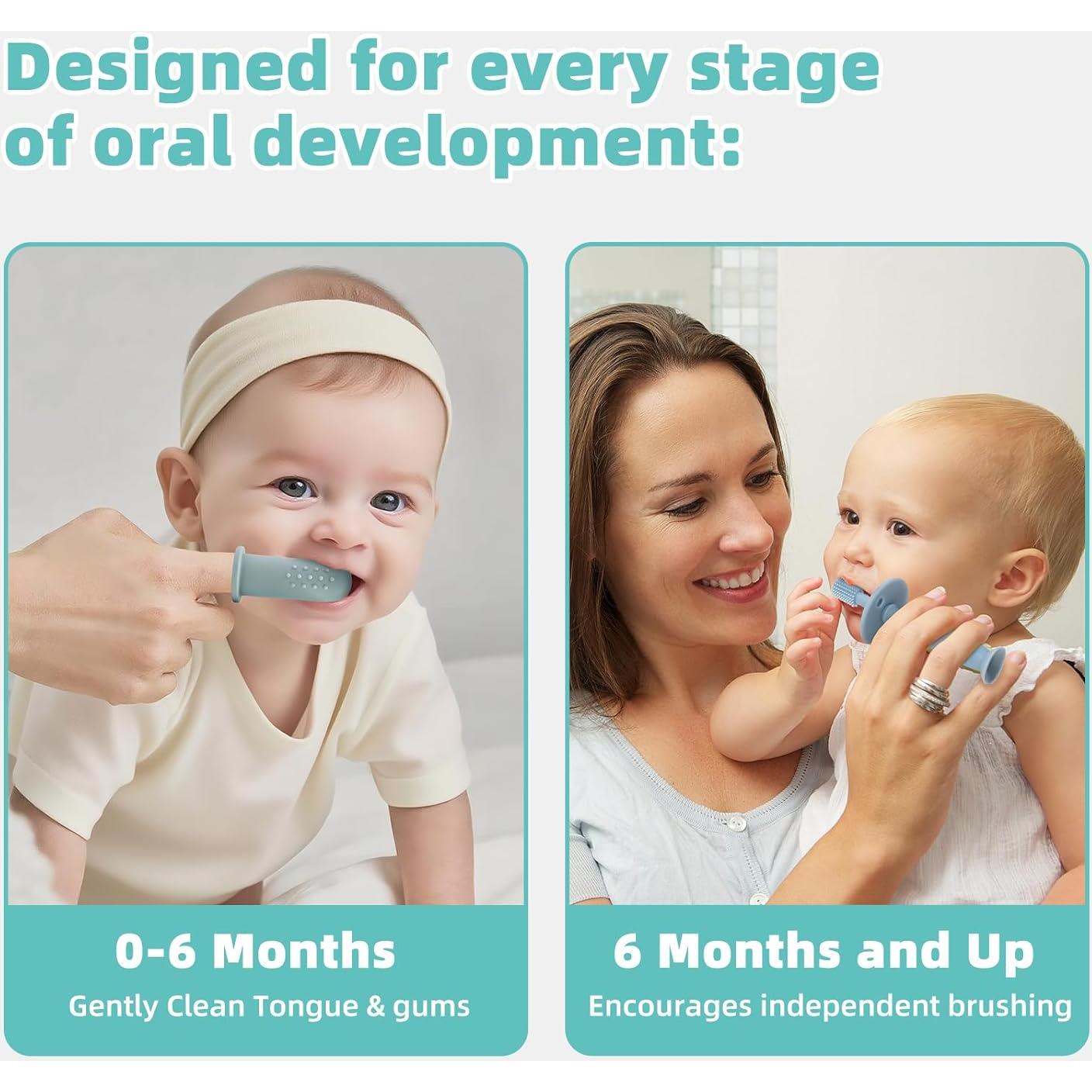 Conjunto de Cepillos de Dientes de Silicona BumbleBee 360° - Azul