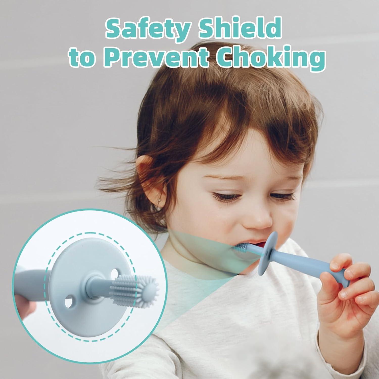 Conjunto de Cepillos de Dientes de Silicona BumbleBee 360° - Azul