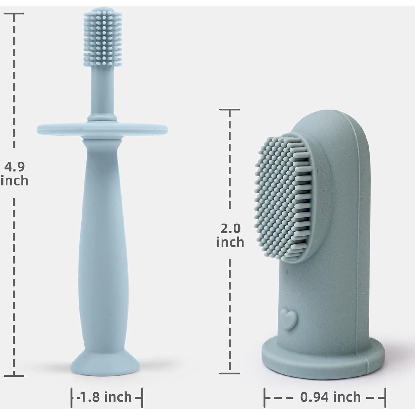 Conjunto de Cepillos de Dientes de Silicona BumbleBee 360° - Azul