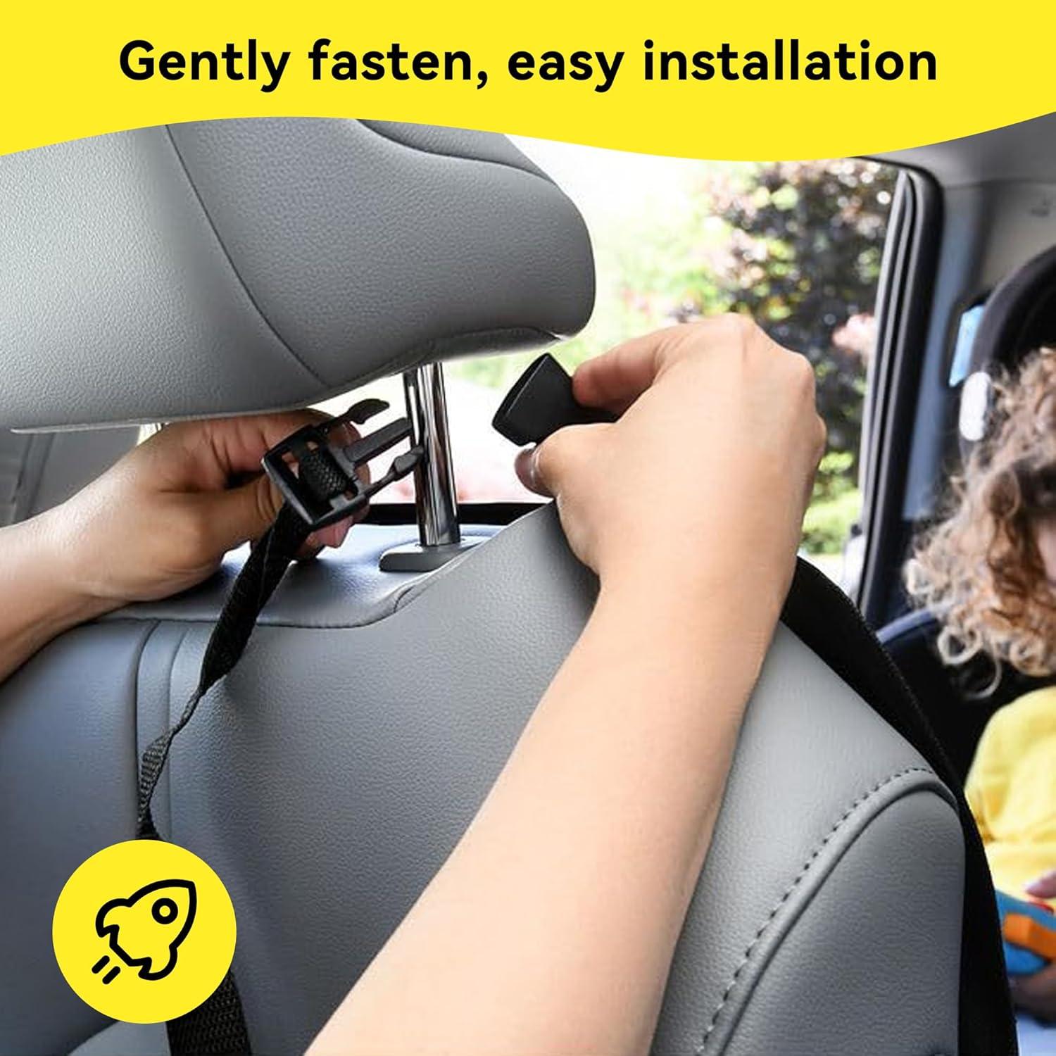 Protector de Asiento Trasero Tioollev 2PCS Impermeable Negro