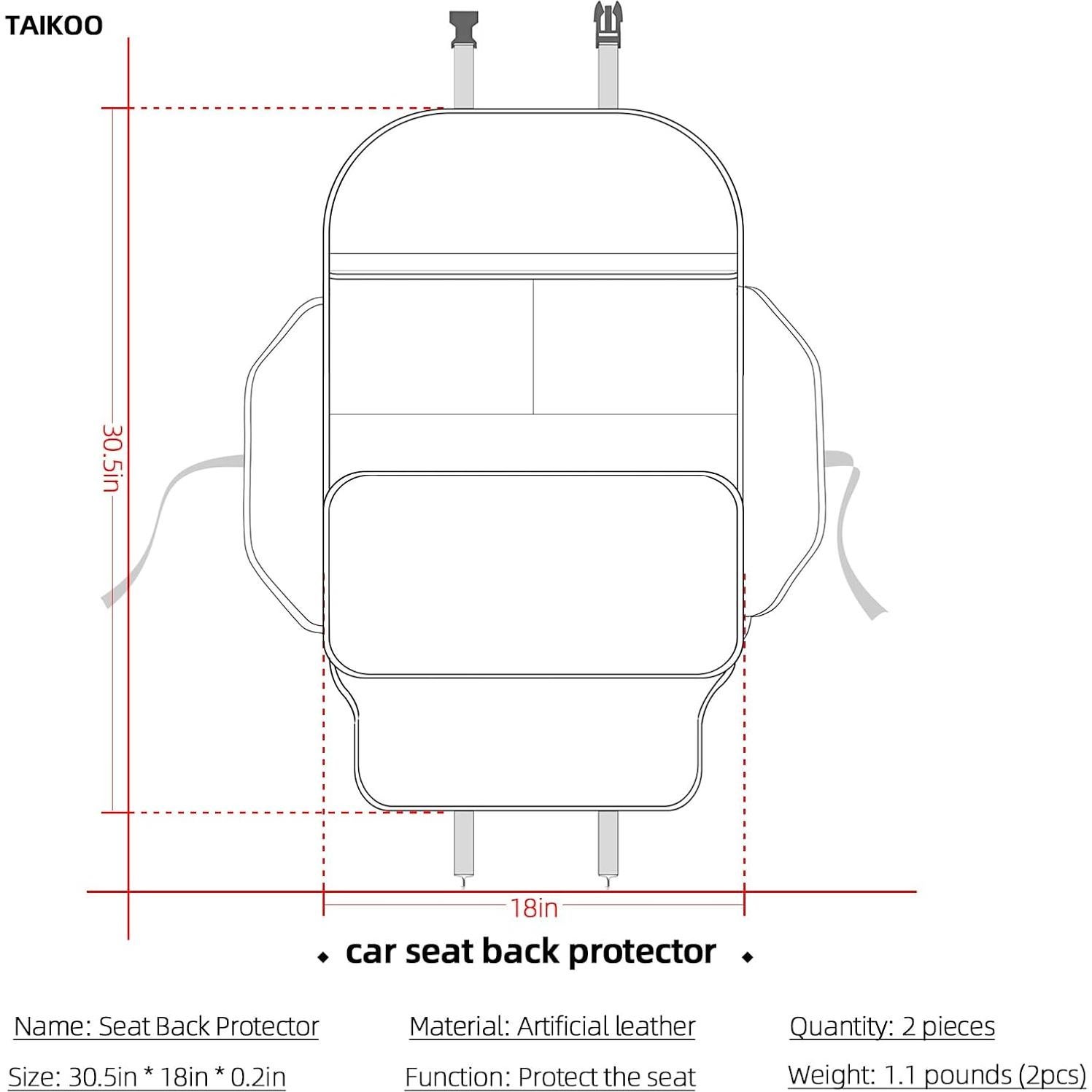 Protector de Asiento Trasero TAIKOO Blanco Crema - 2 Pcs