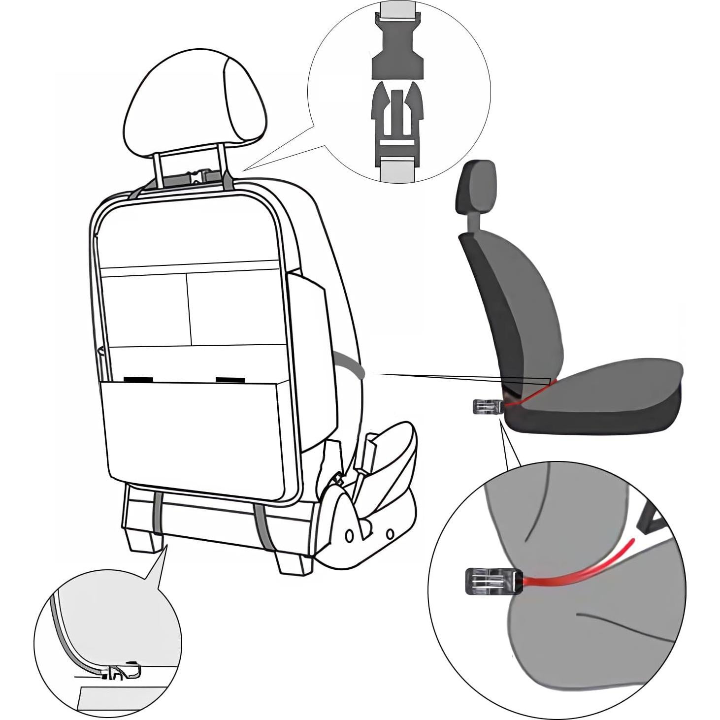 Protector de Asiento Trasero TAIKOO Blanco Crema - 2 Pcs