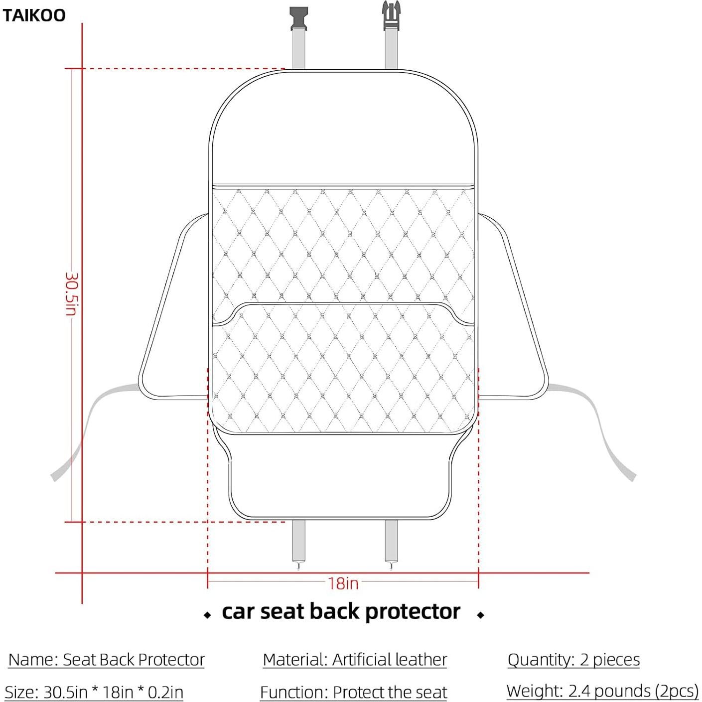 Protector de Respaldo de Asiento + Organizador Negro TK152225