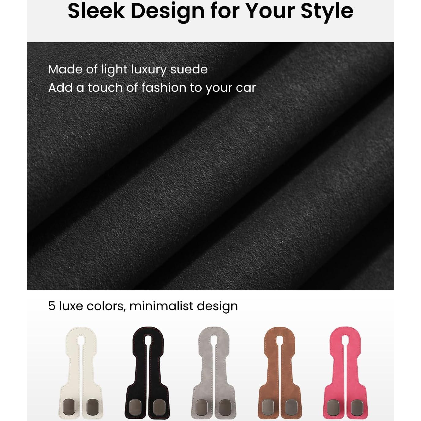 Ganchos para Reposacabezas REEVAA 2PCS Antideslizantes Negro