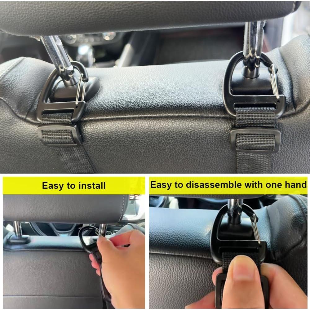 Ganchos para Reposacabezas de Coche BEATUNEE - Paquete de 4
