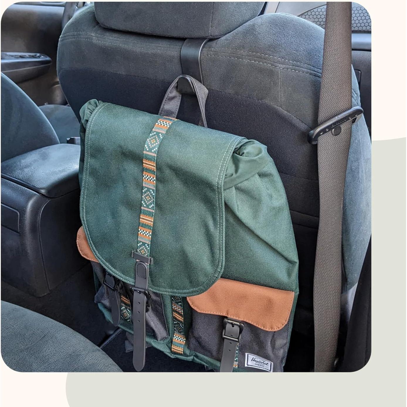 Ganchos para Reposacabezas J46 - Paquete de 4, Negro, 20.41 kg