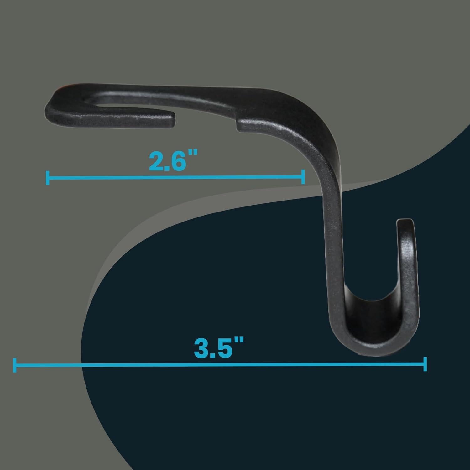 Ganchos para Reposacabezas J46 - Paquete de 4, Negro, 20.41 kg