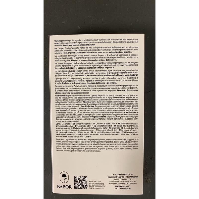 Ampollas de Colágeno Reafirmante BABOR 7 Días Suero Antienvejecimiento