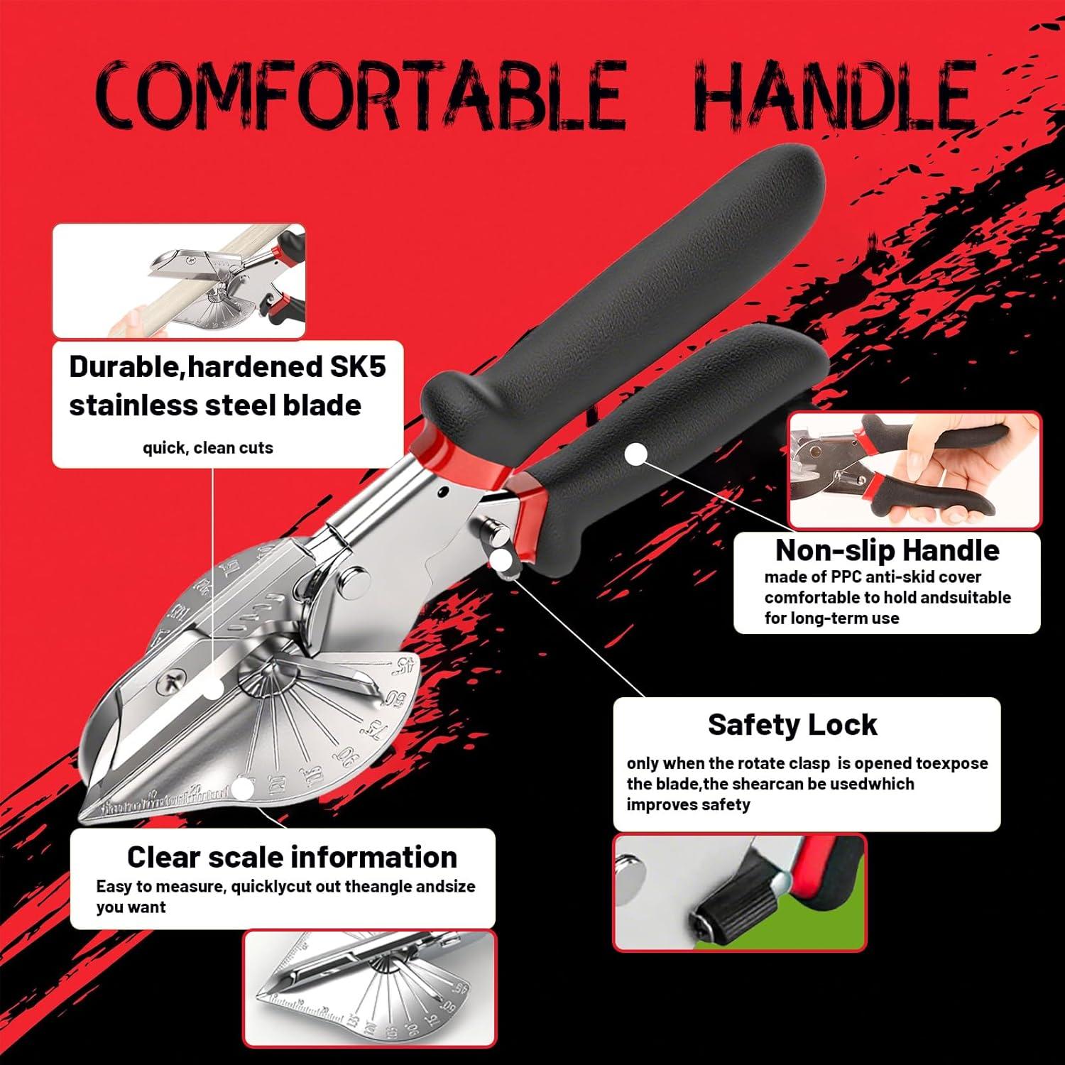Tijeras de Inglete XunErQiLuck con 12 Cuchillas de Acero Inoxidable
