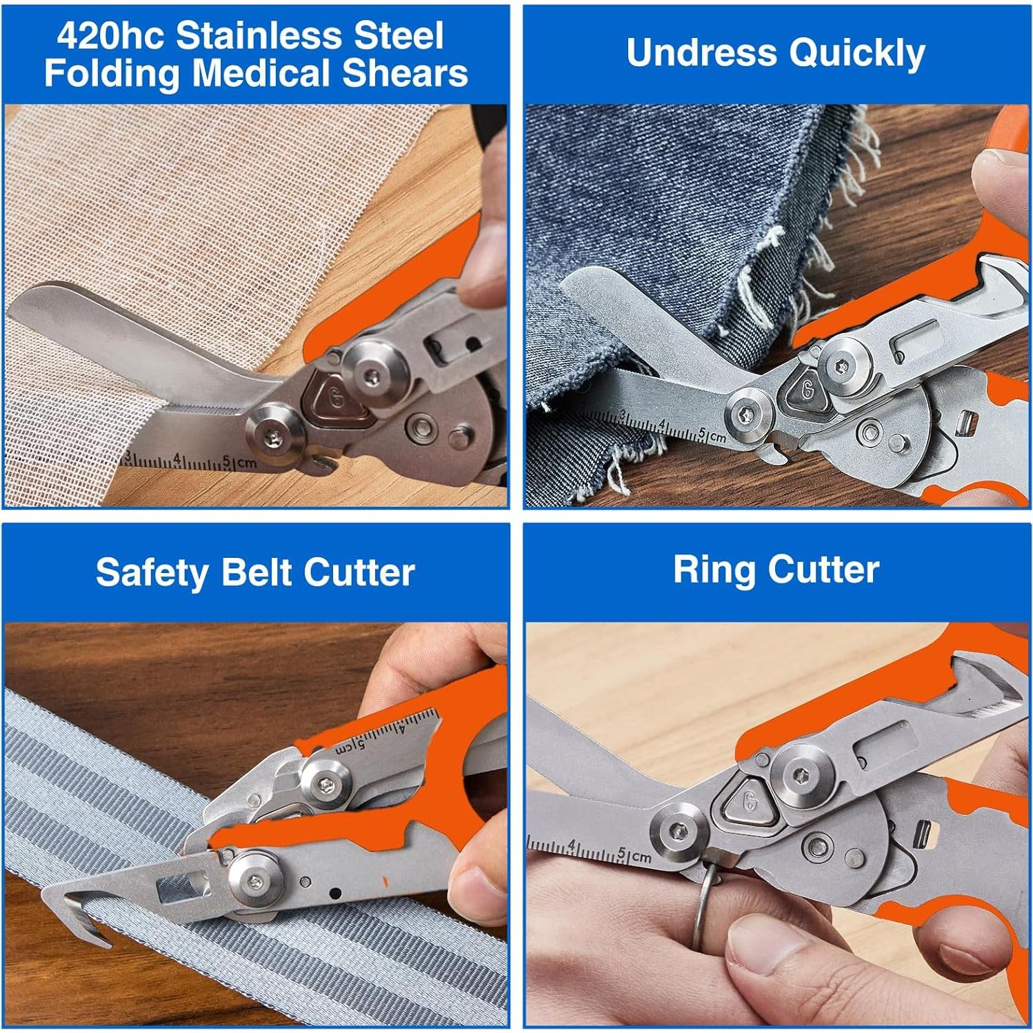 Tijeras de Trauma Gymsire 6 en 1 Acero Inoxidable Naranja