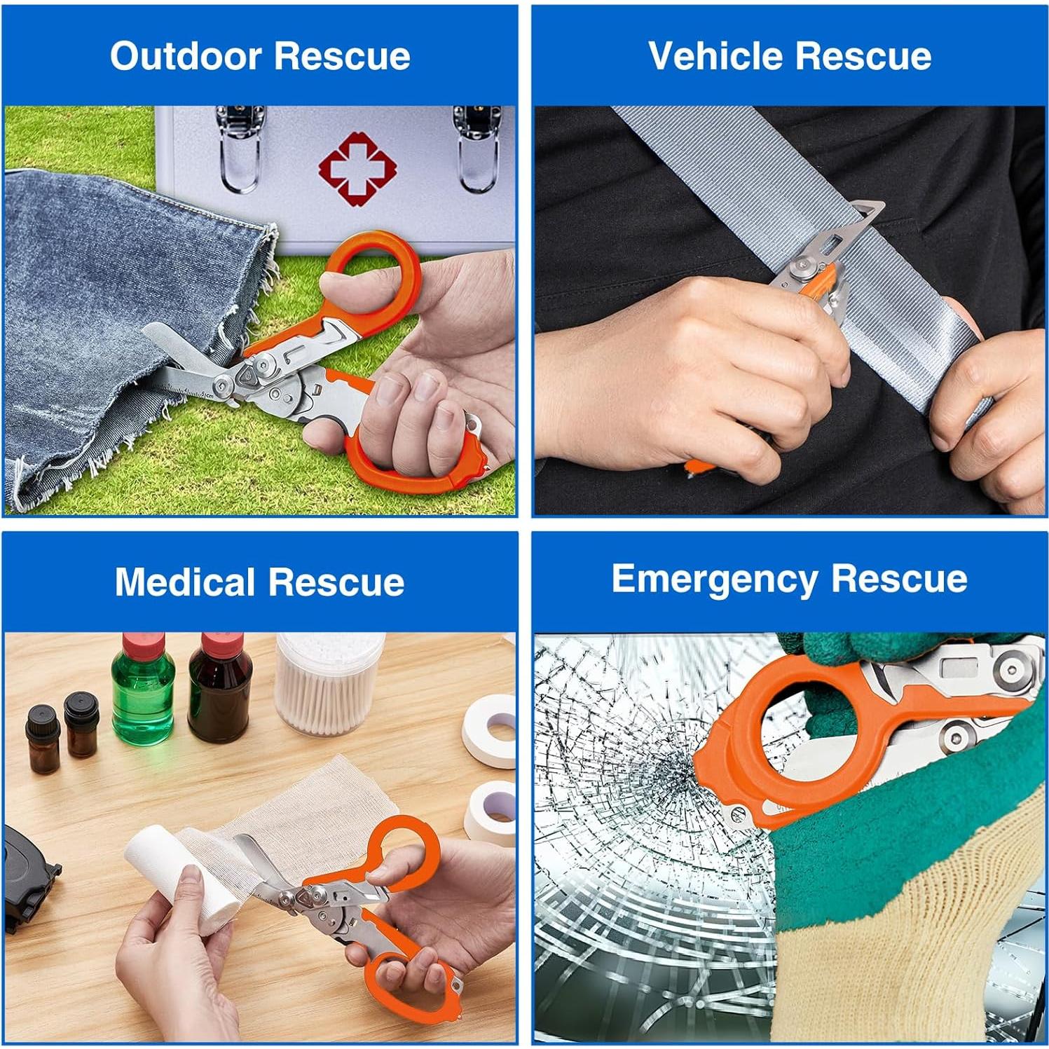 Tijeras de Trauma Gymsire 6 en 1 Acero Inoxidable Naranja