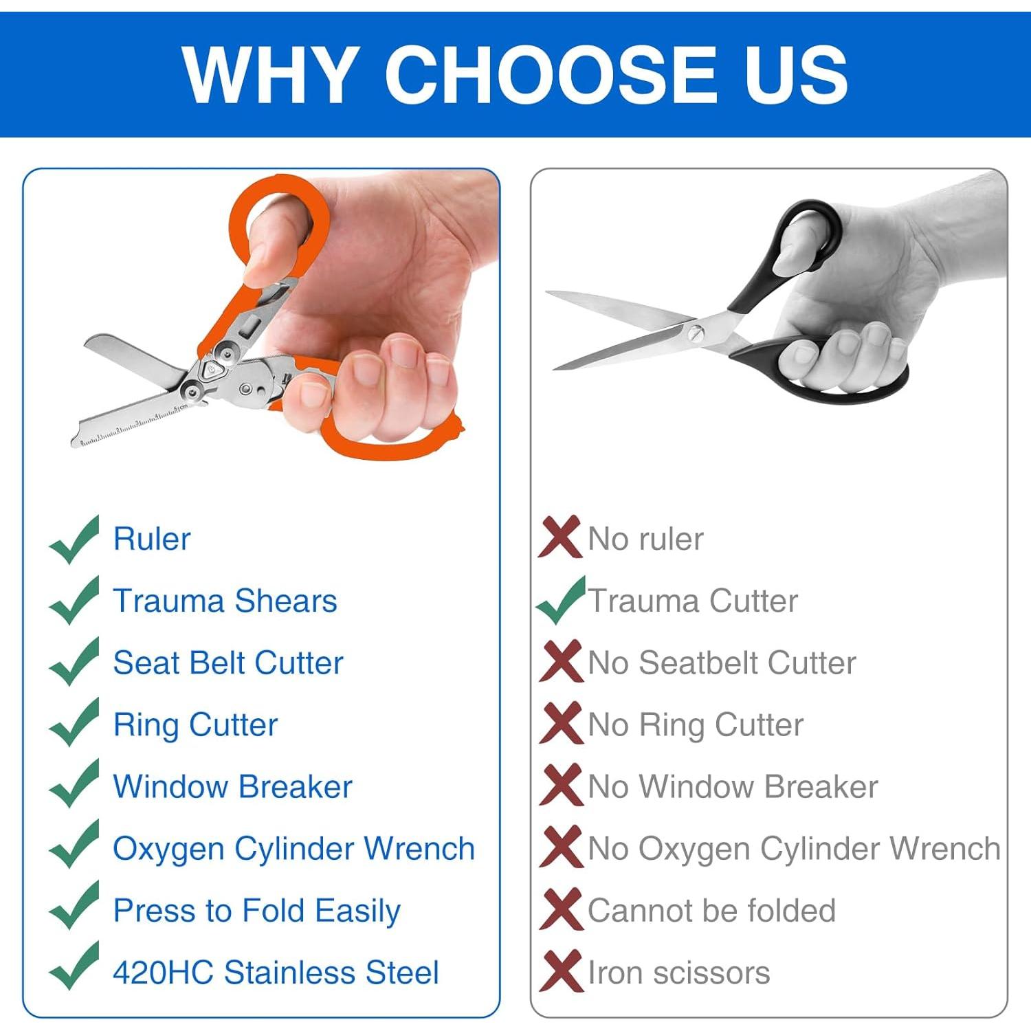 Tijeras de Trauma Gymsire 6 en 1 Acero Inoxidable Naranja