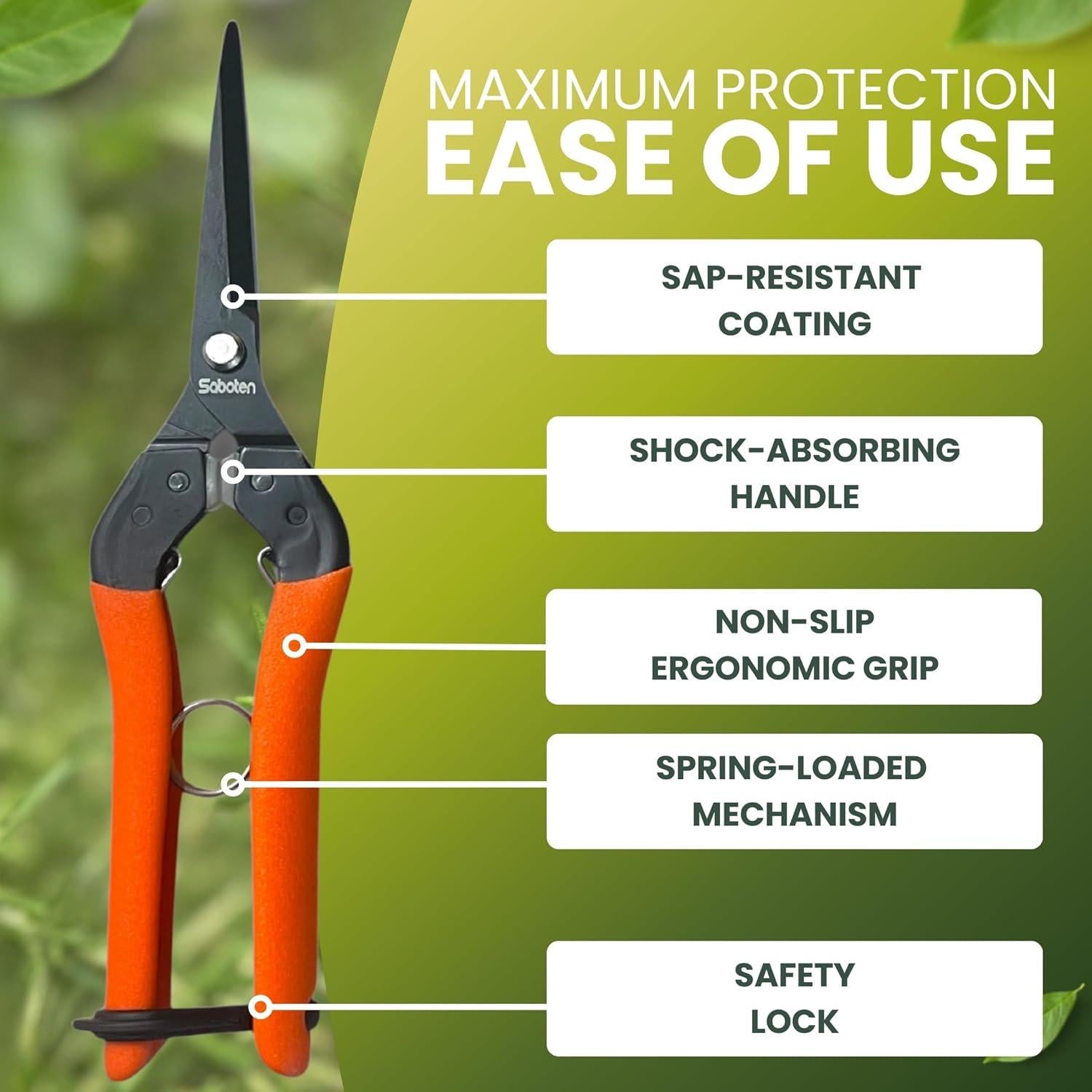 Tijeras de Cosecha Profesionales Saboten 20.07 cm - Acero Inoxidable