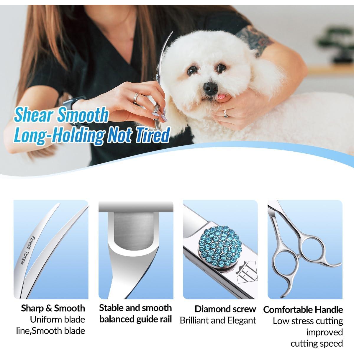 Tijeras Curvadas Profesionales FENICE TOTEM 6.5" Acero Inoxidable