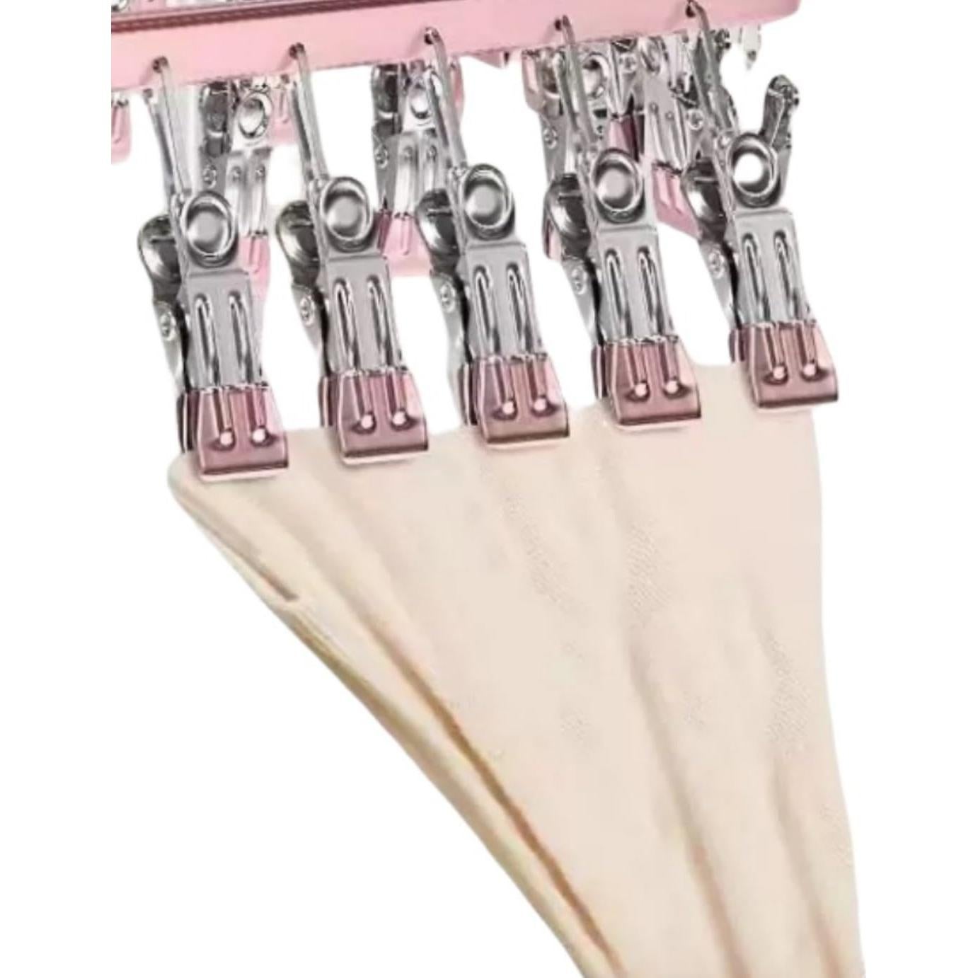 Percha para Secar Ropa Metálica TRRCYLP con 36 Clips Rosa