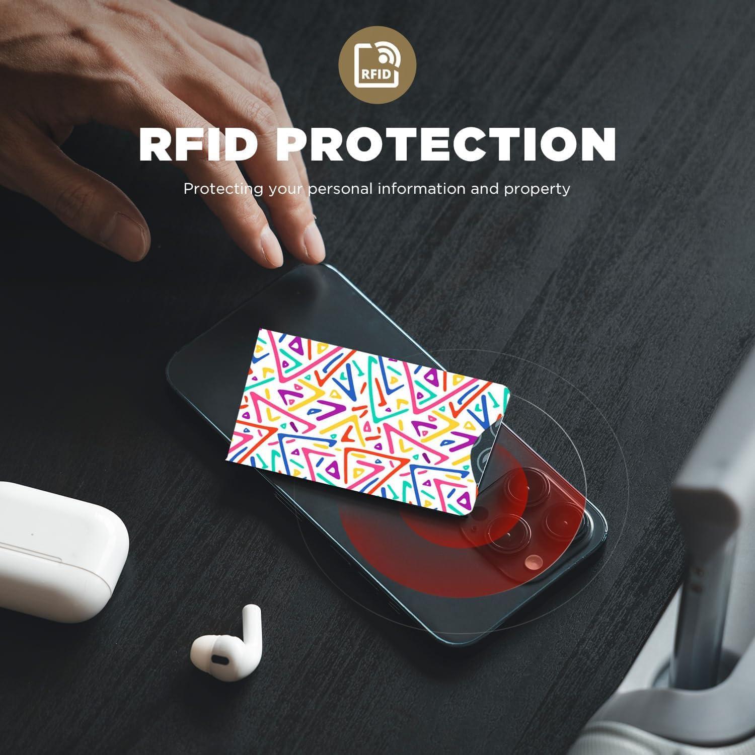 Mangas Bloqueadoras RFID GJPINYIYI, Paquete de 12, Diseño Geométrico