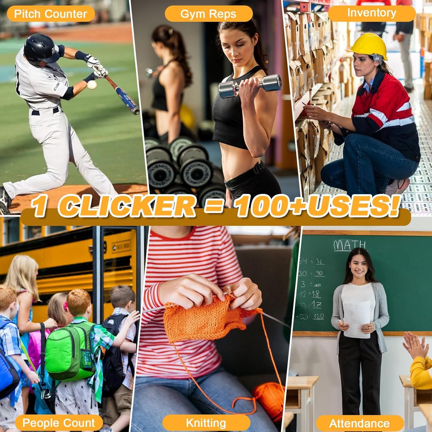 Contador Clicker Manual Nliyeisu 2 Pcs Plata 0-9999