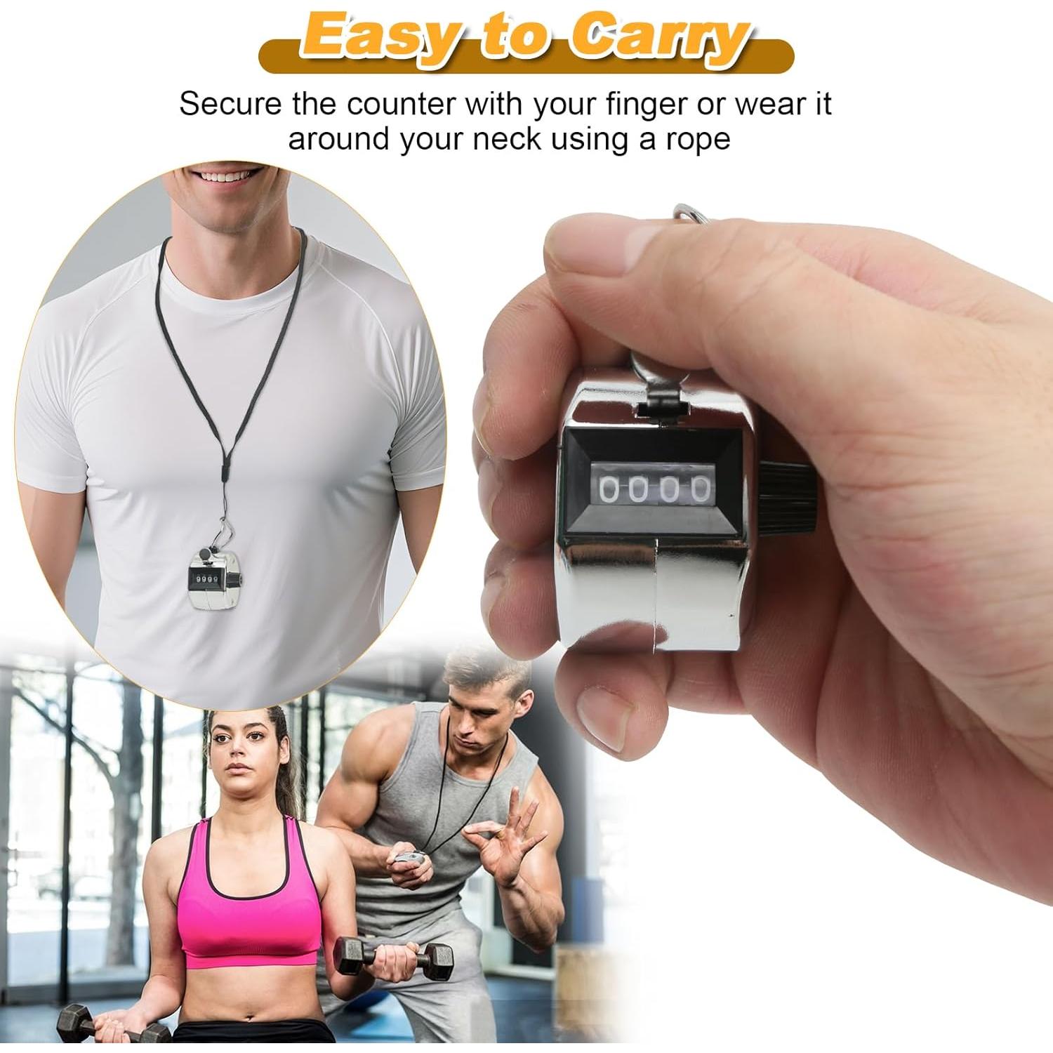 Contador Clicker Manual Nliyeisu 2 Pcs Plata 0-9999