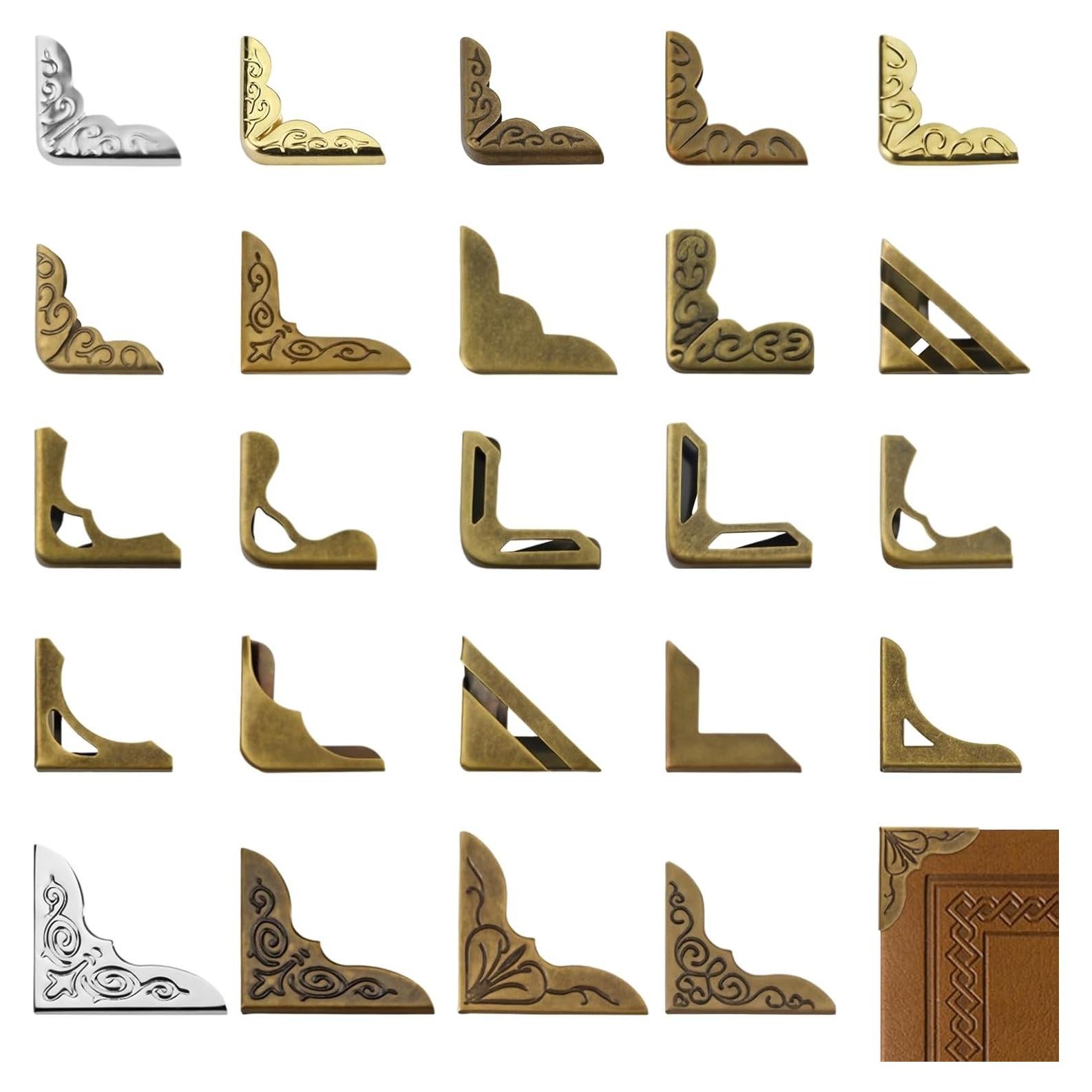 Paquete de 96 Protectores de Esquinas de Metal FLATRI para Libros