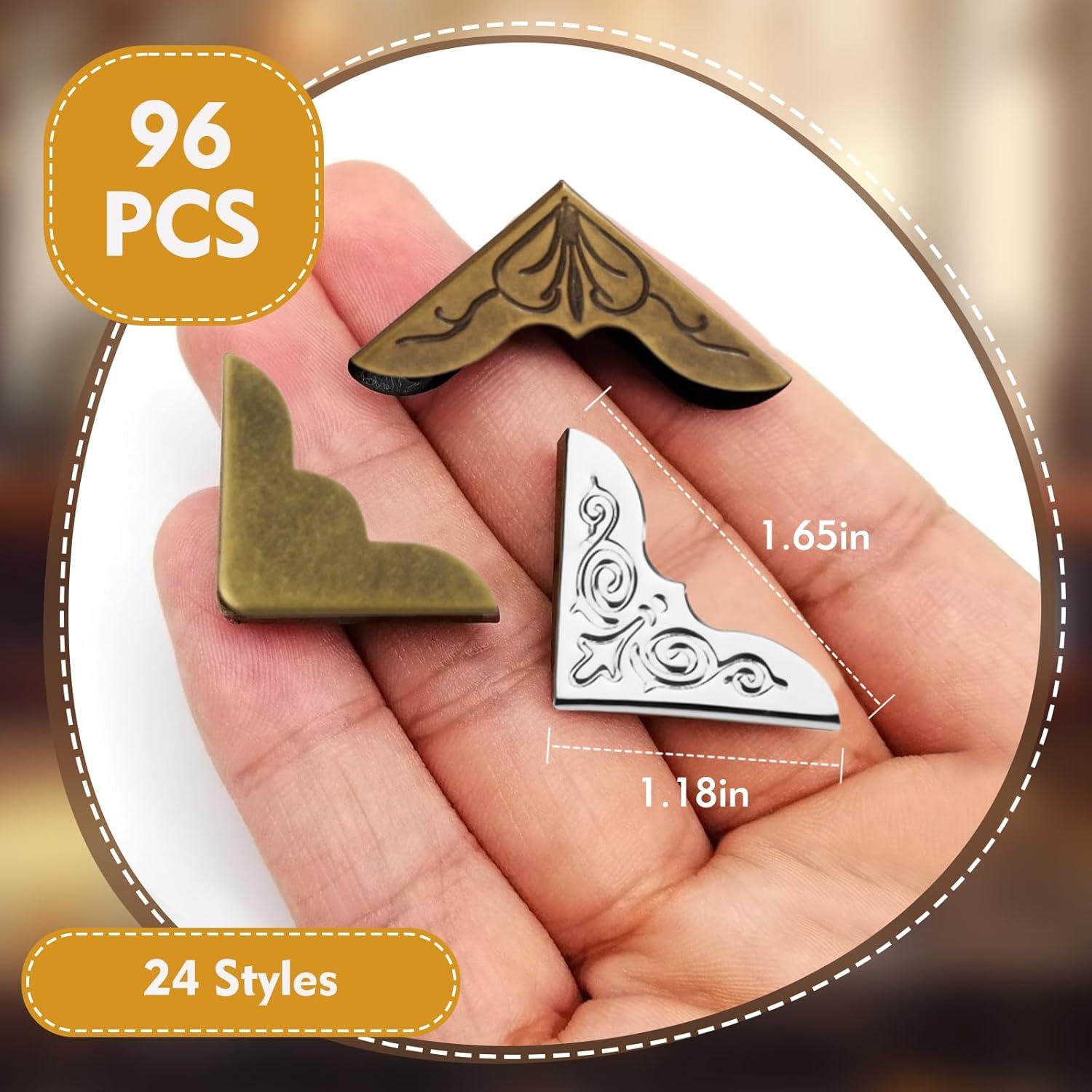 Paquete de 96 Protectores de Esquinas de Metal FLATRI para Libros