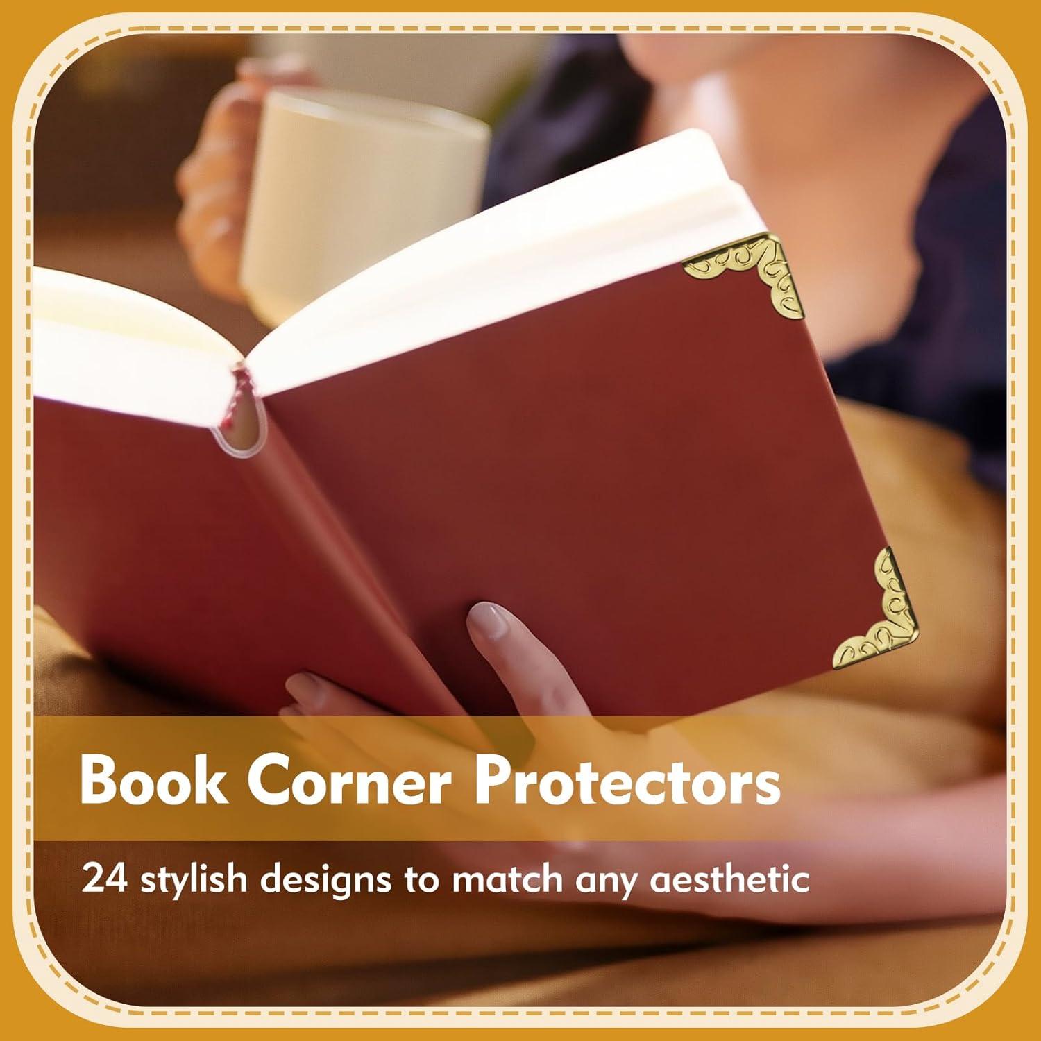 Paquete de 96 Protectores de Esquinas de Metal FLATRI para Libros