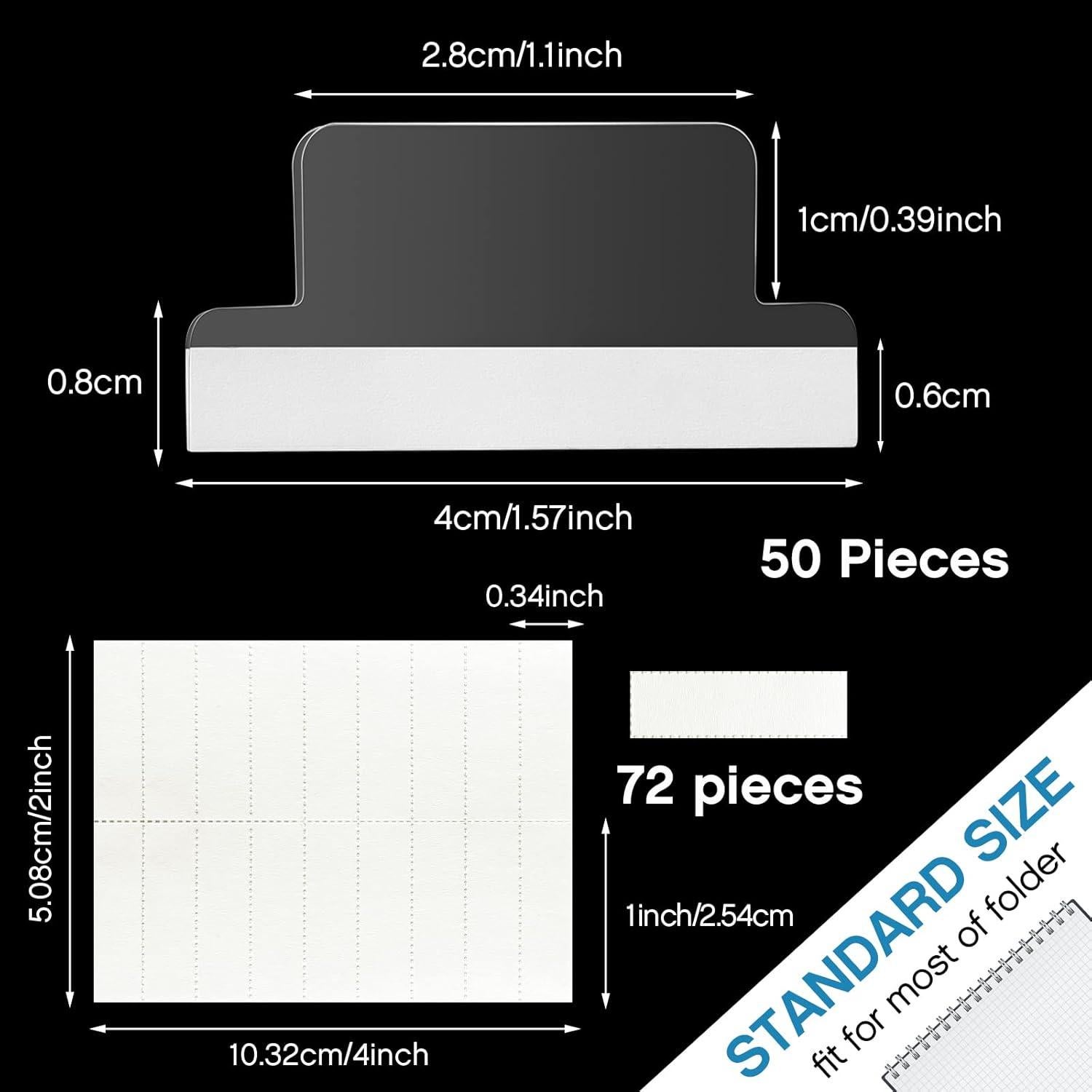 Pestañas Autoadhesivas Gueevin 50 Piezas 2.54x0.86cm Transparentes