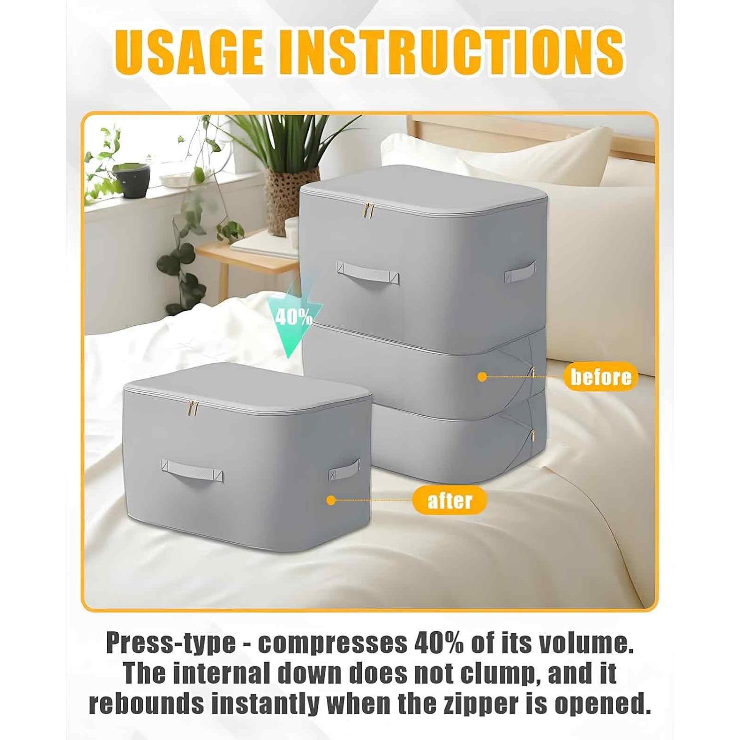 Paquete de 2 Bolsas de Almacenamiento Gaahkai 60x43 cm