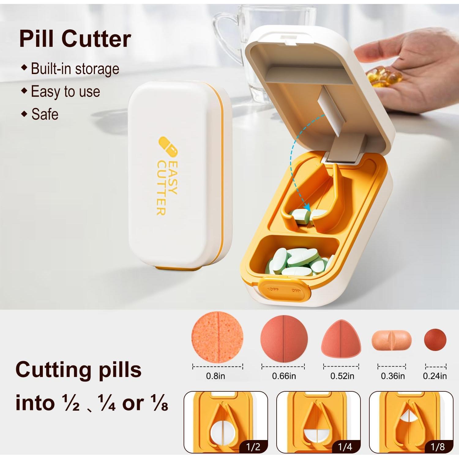 Cortador de Pastillas Vilosa Naranja - Divisor Seguro y Práctico