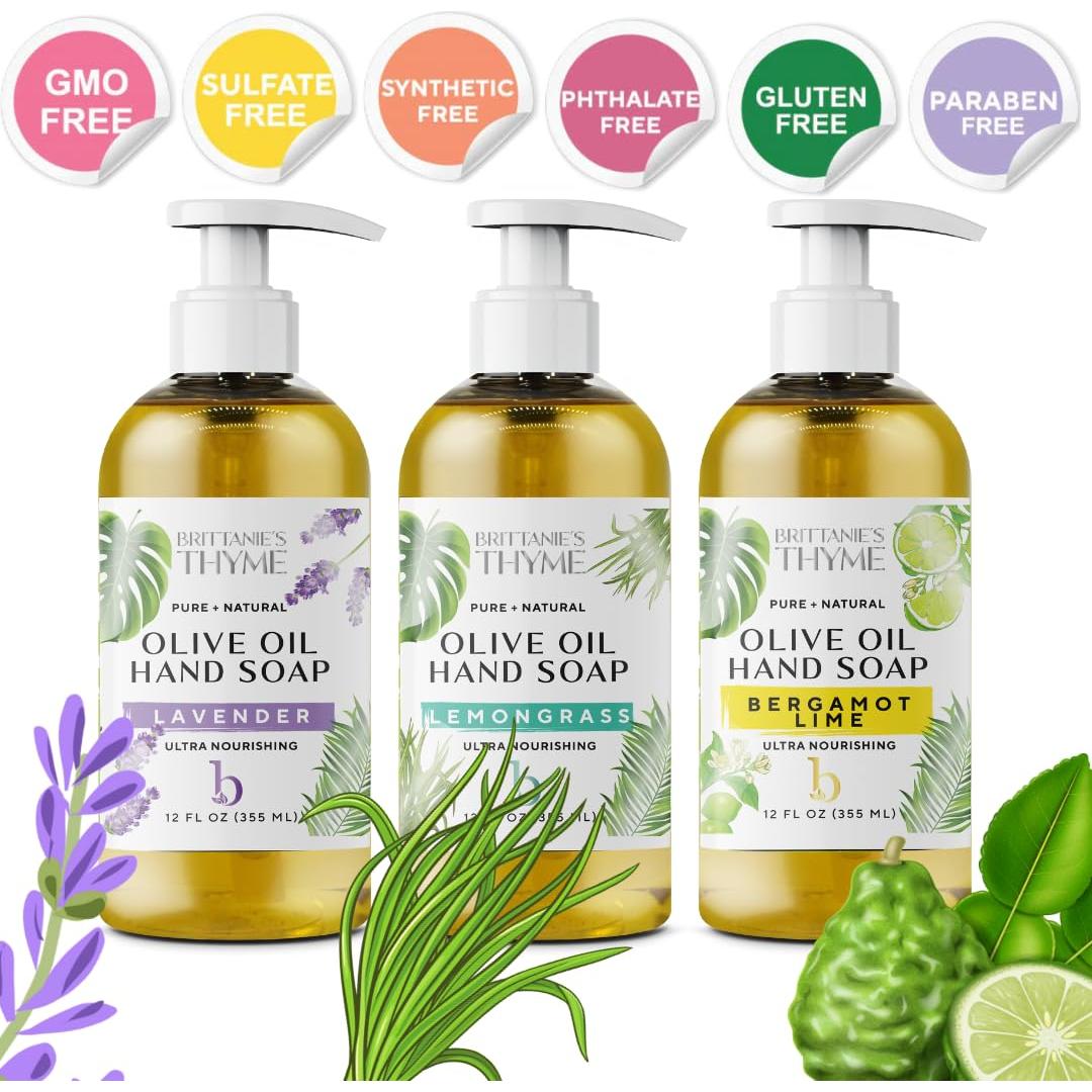 Jabón Líquido de Castile Brittanie 3 Aromas 340g Vegano