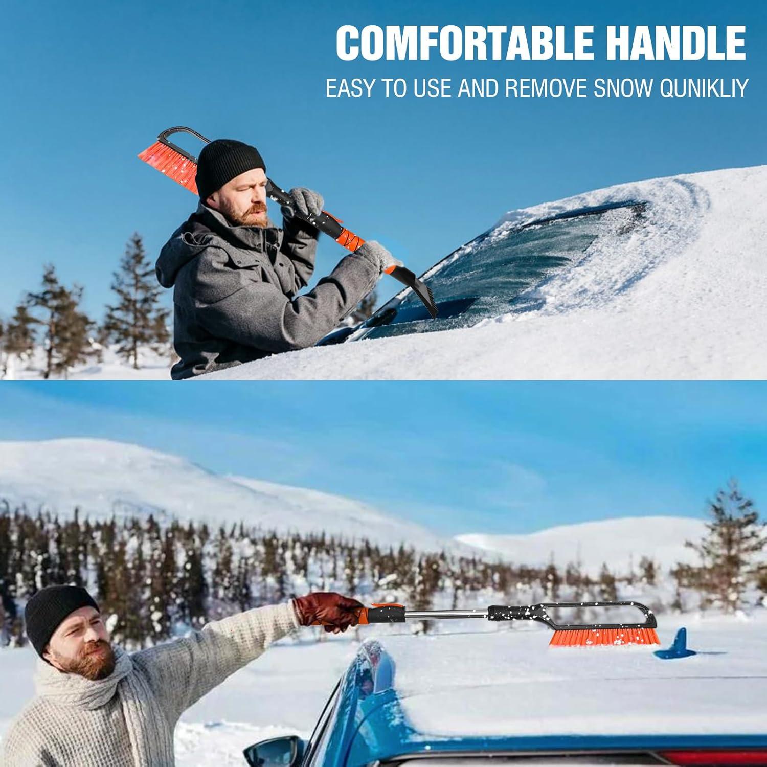 Raspador de Hielo y Cepillo de Nieve YeewayVeh 2 en 1 Naranja
