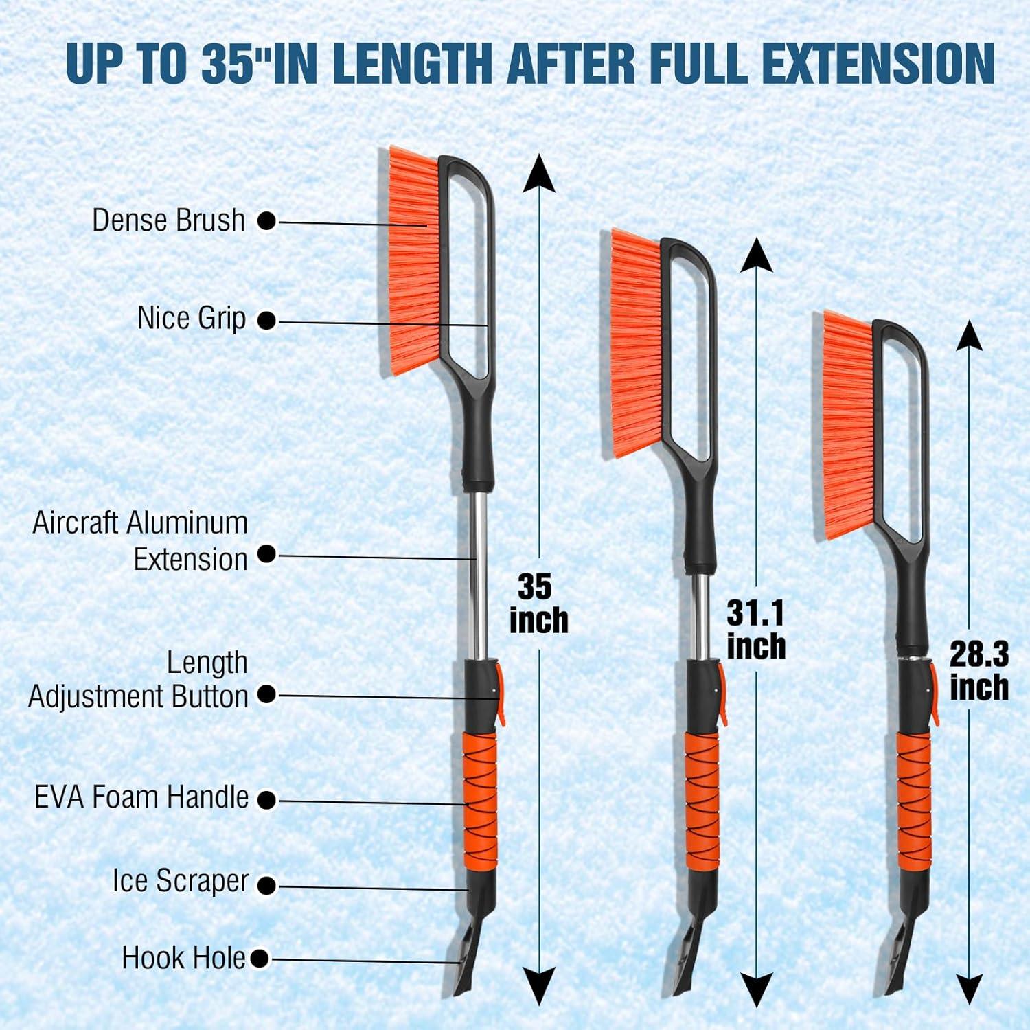 Raspador de Hielo y Cepillo de Nieve YeewayVeh 2 en 1 Naranja