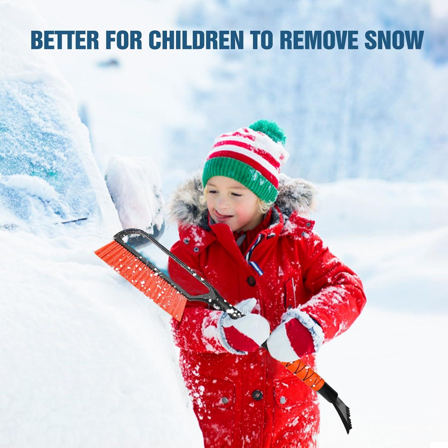 Raspador de Hielo y Cepillo de Nieve YeewayVeh 2 en 1 Naranja