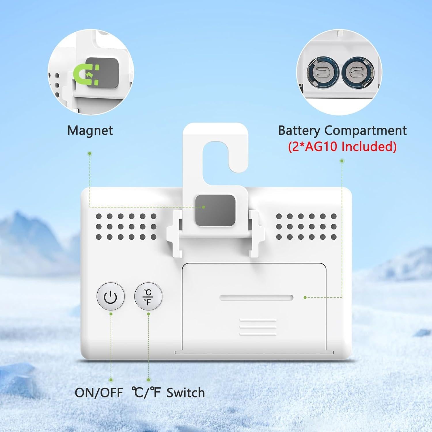 Termómetro Digital KeeKit para Refrigerador y Congelador - 2 Paquete