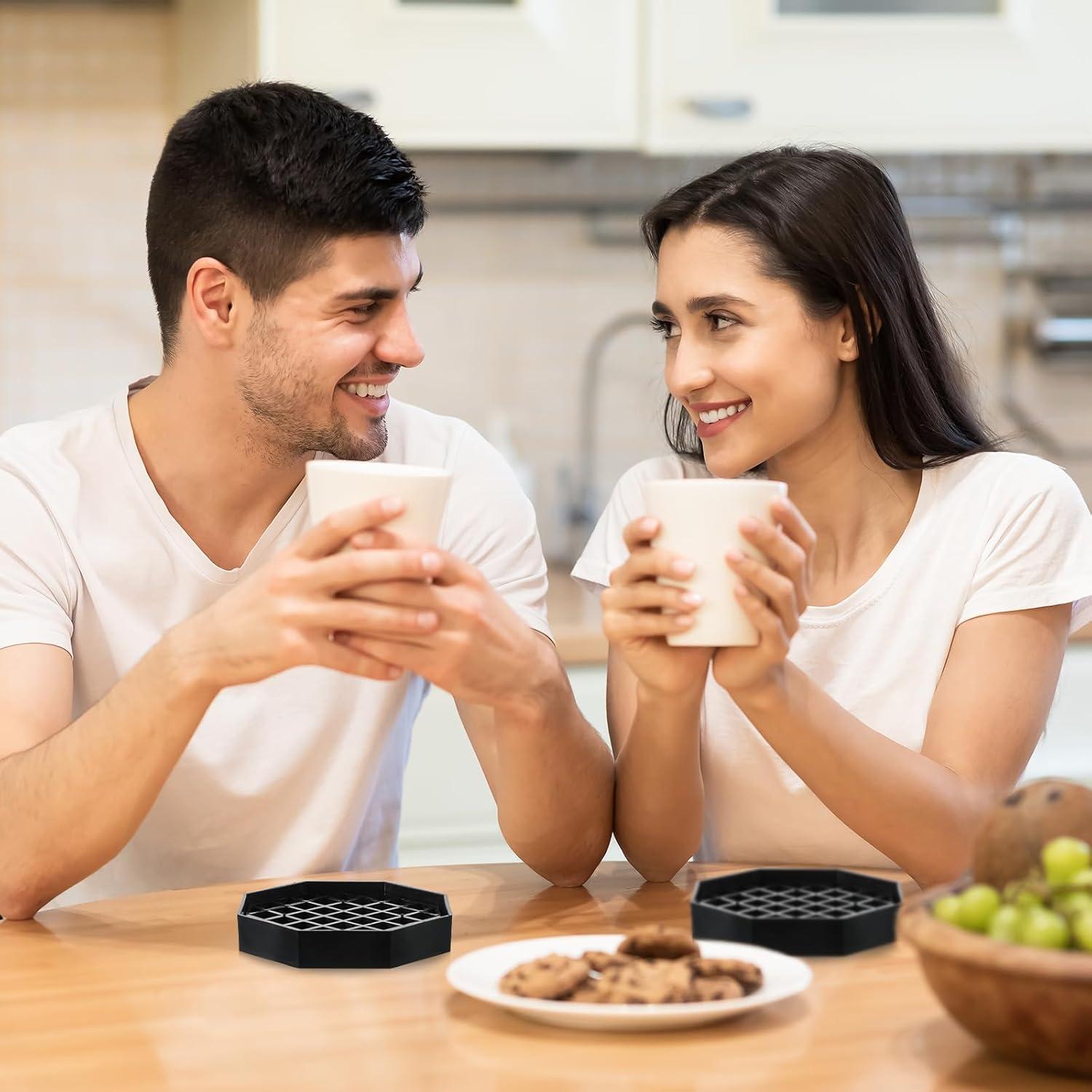 Bandejas de Goteo Octagon Bruislard 2 Pcs 10.5cm Plástico Negro